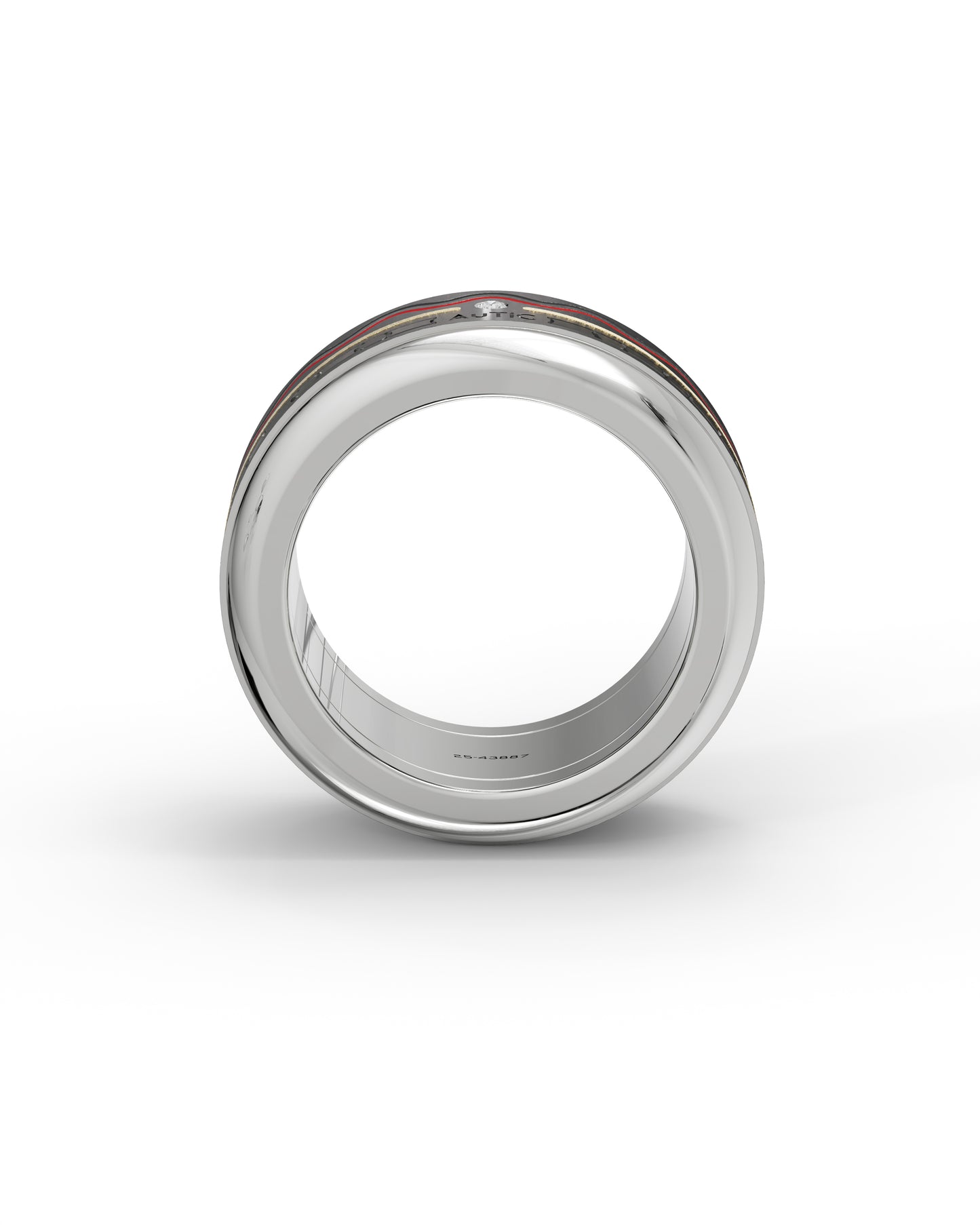 Mens's Silver Titanium Ring with Matte Finish