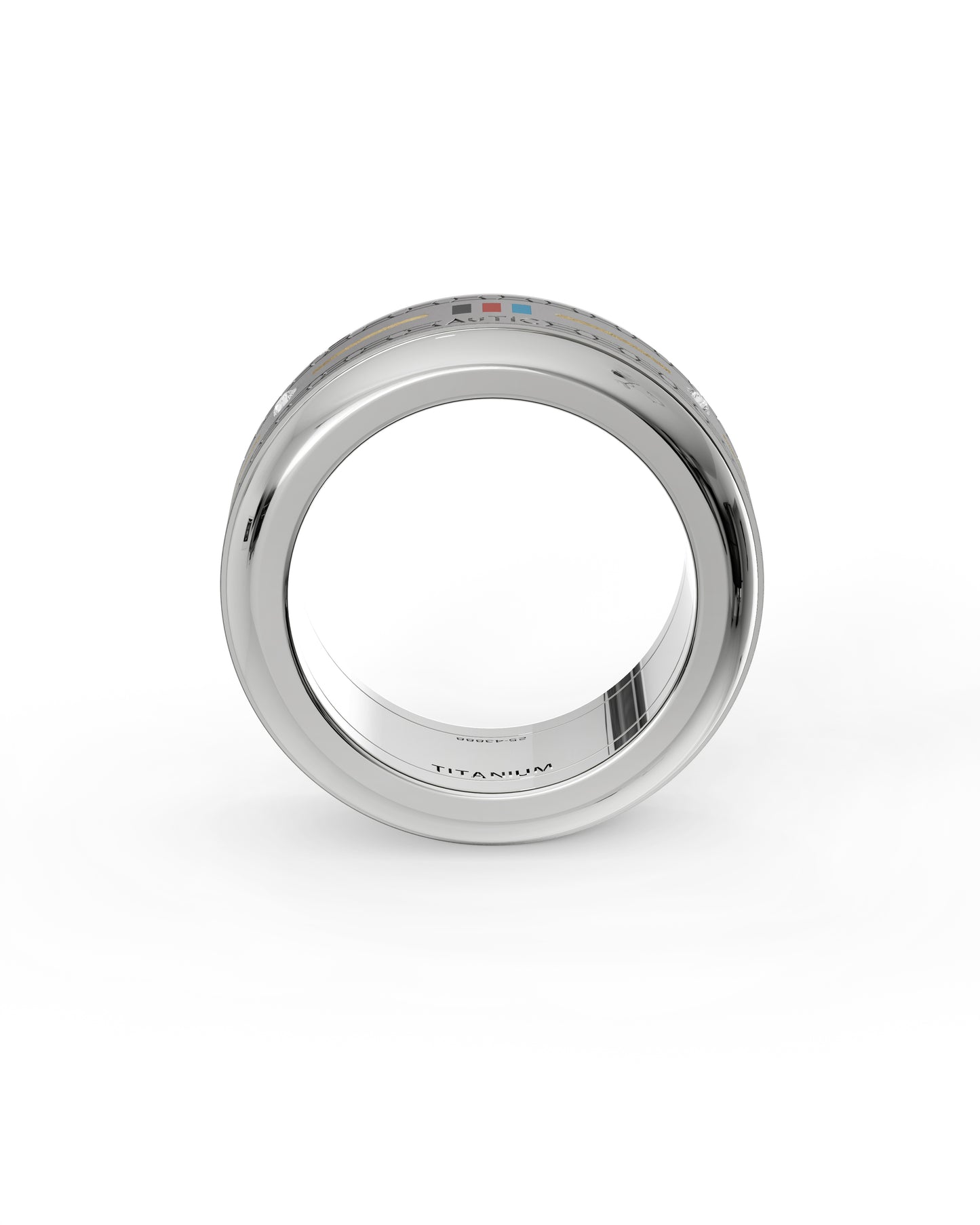 Mens's Silver Titanium Ring with Matte Finish