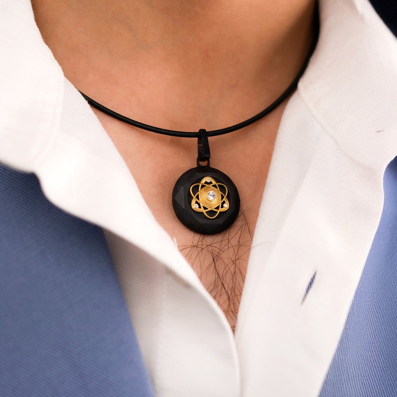 Atom pendant, worn everyday