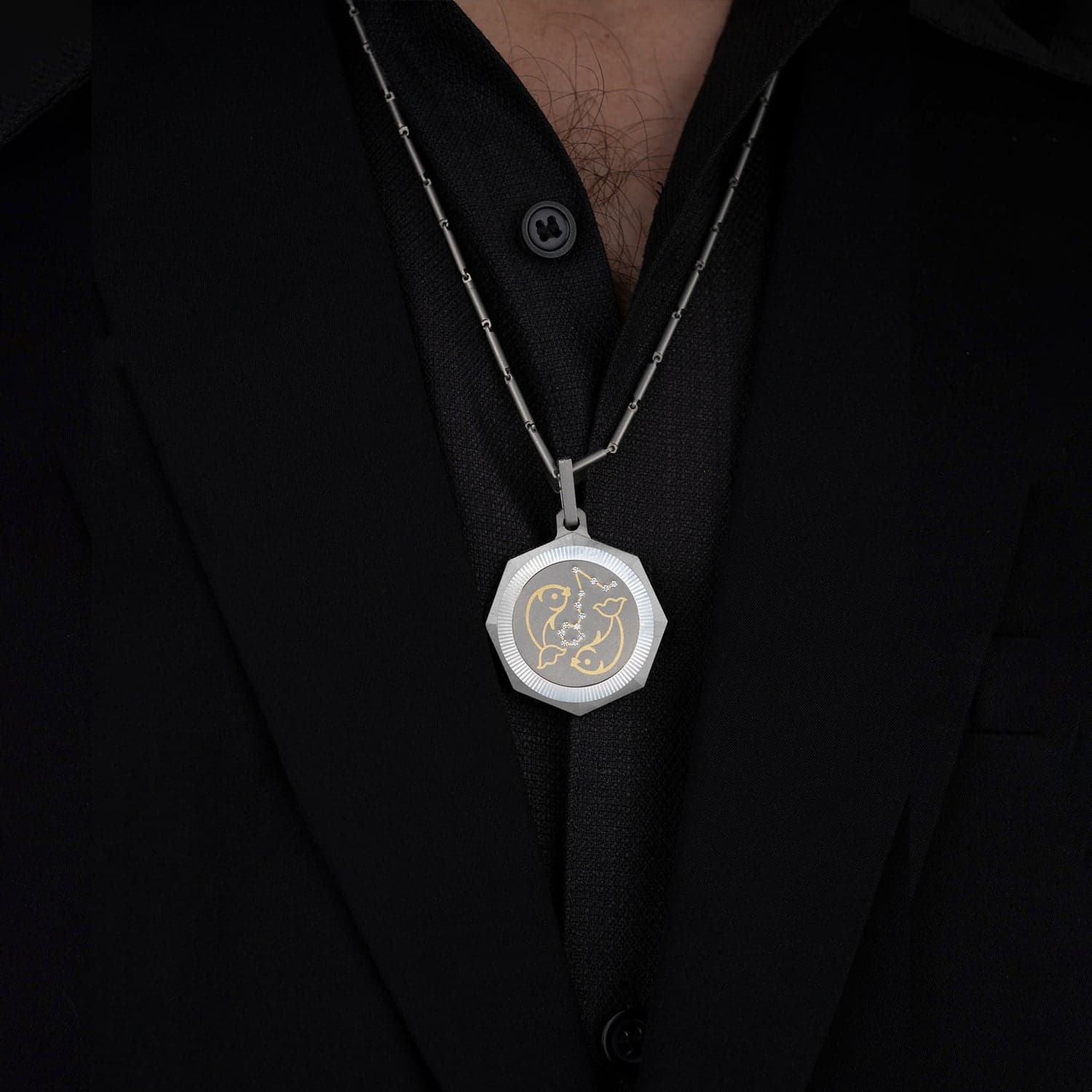 Starlight Pisces pendant, close detail
