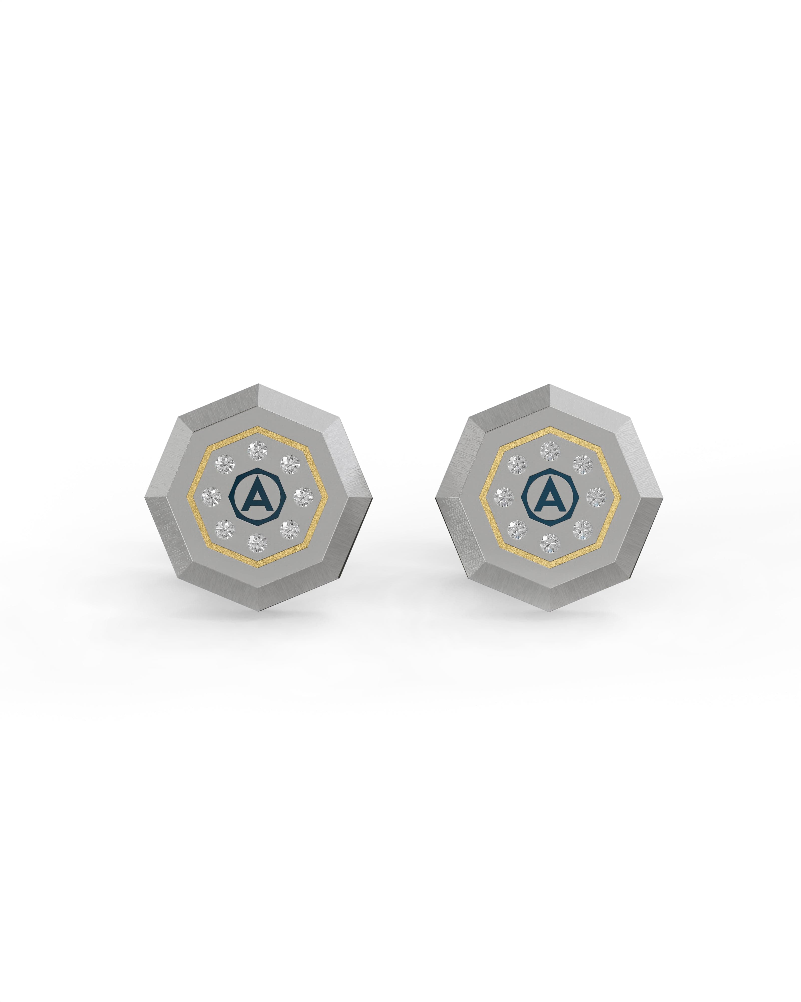 Men's  Silver Titanium Cufflink with Matte Finish