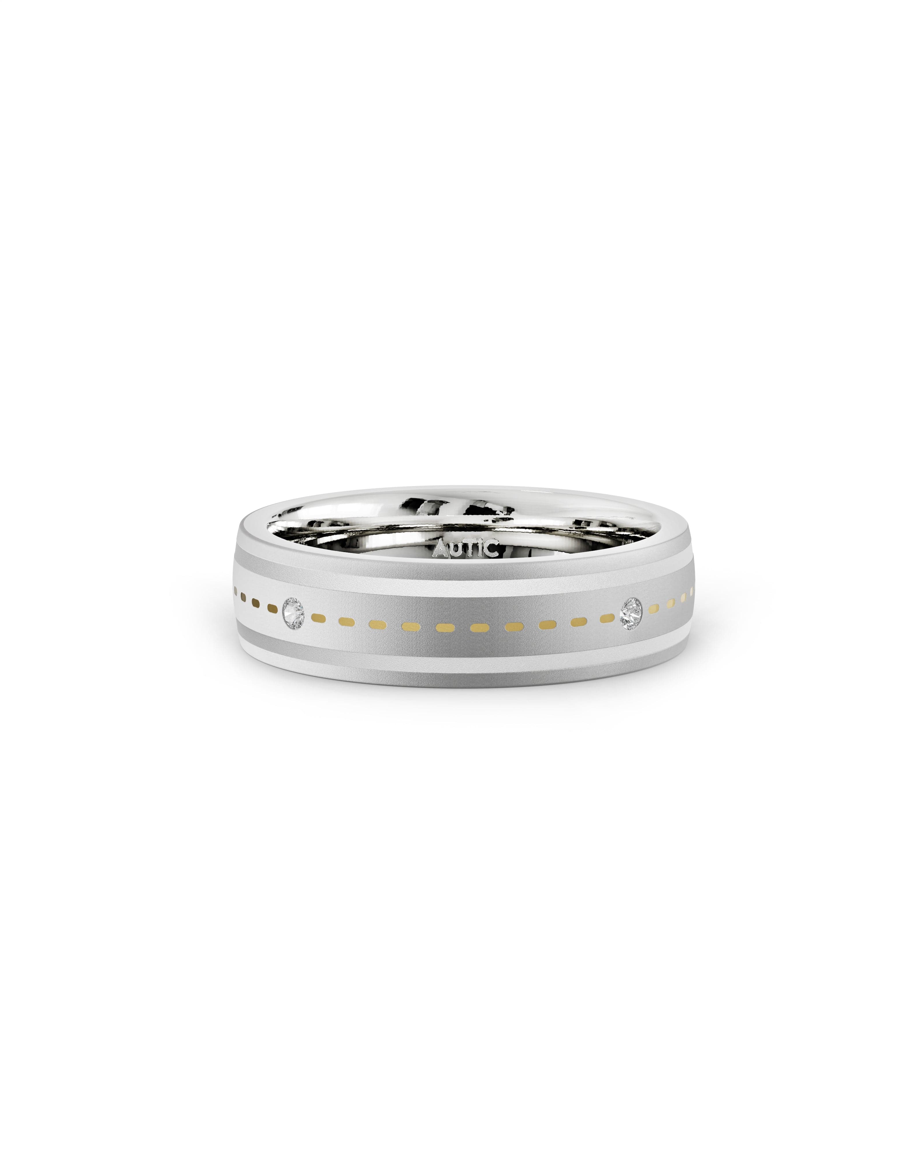 Mens's Silver Titanium Ring with Matte Finish