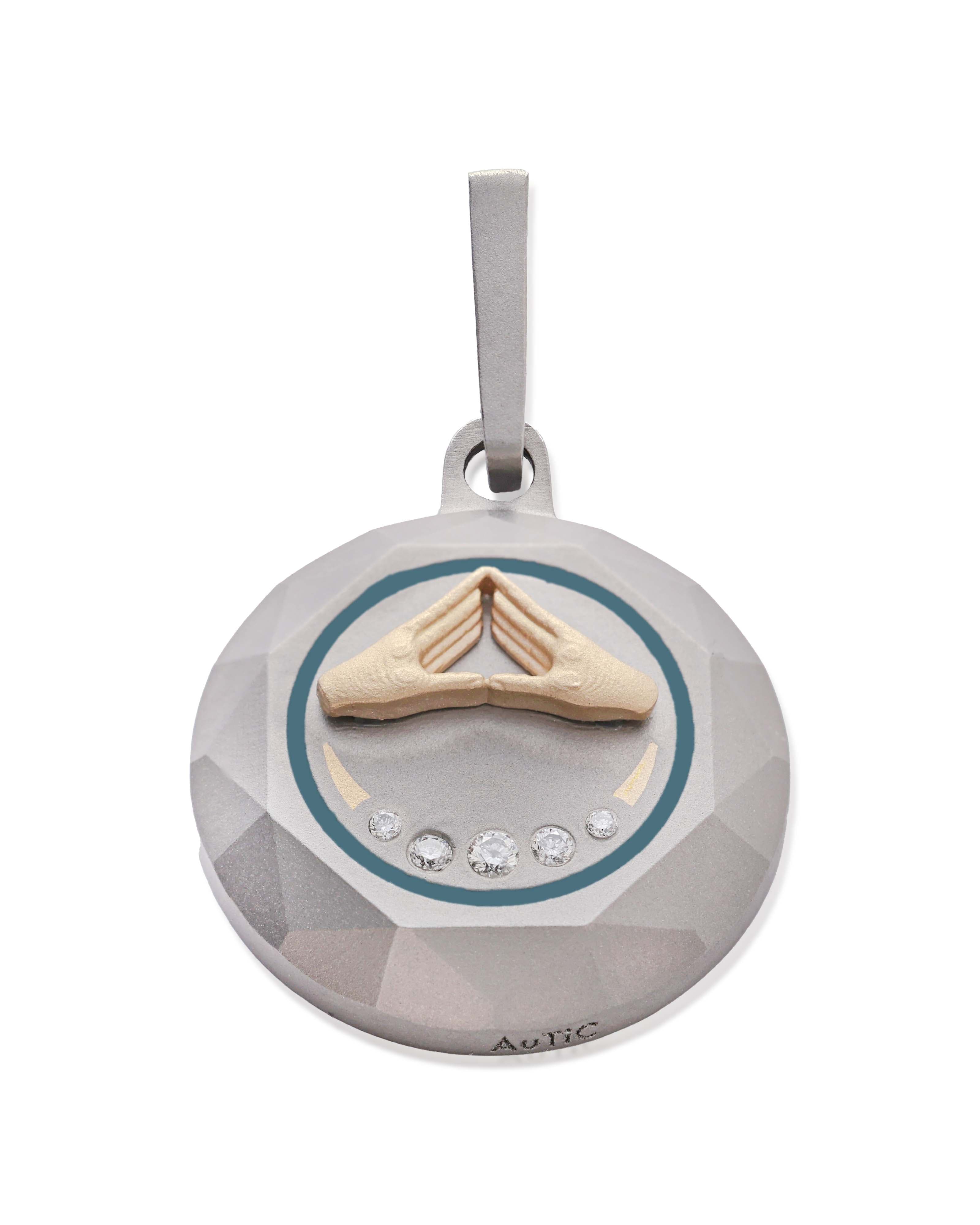 Unisex  Silver Titanium Pendant with Matte Finish
