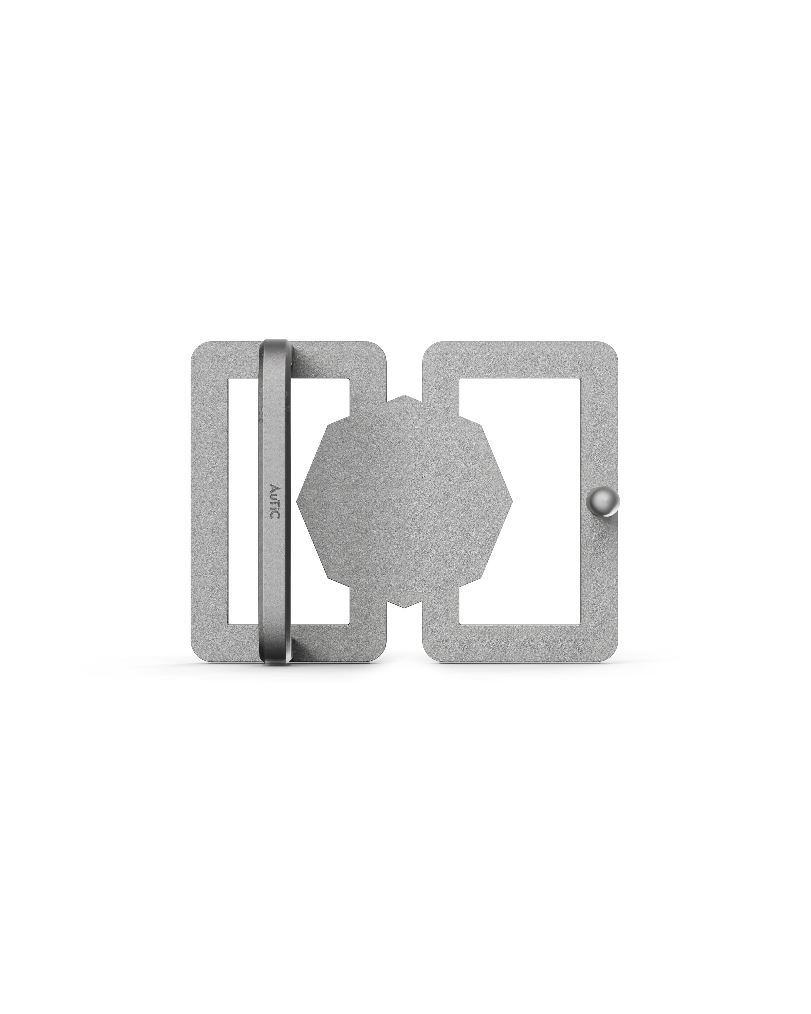 Men's  Silver Titanium Belt Buckle with Matte Finish