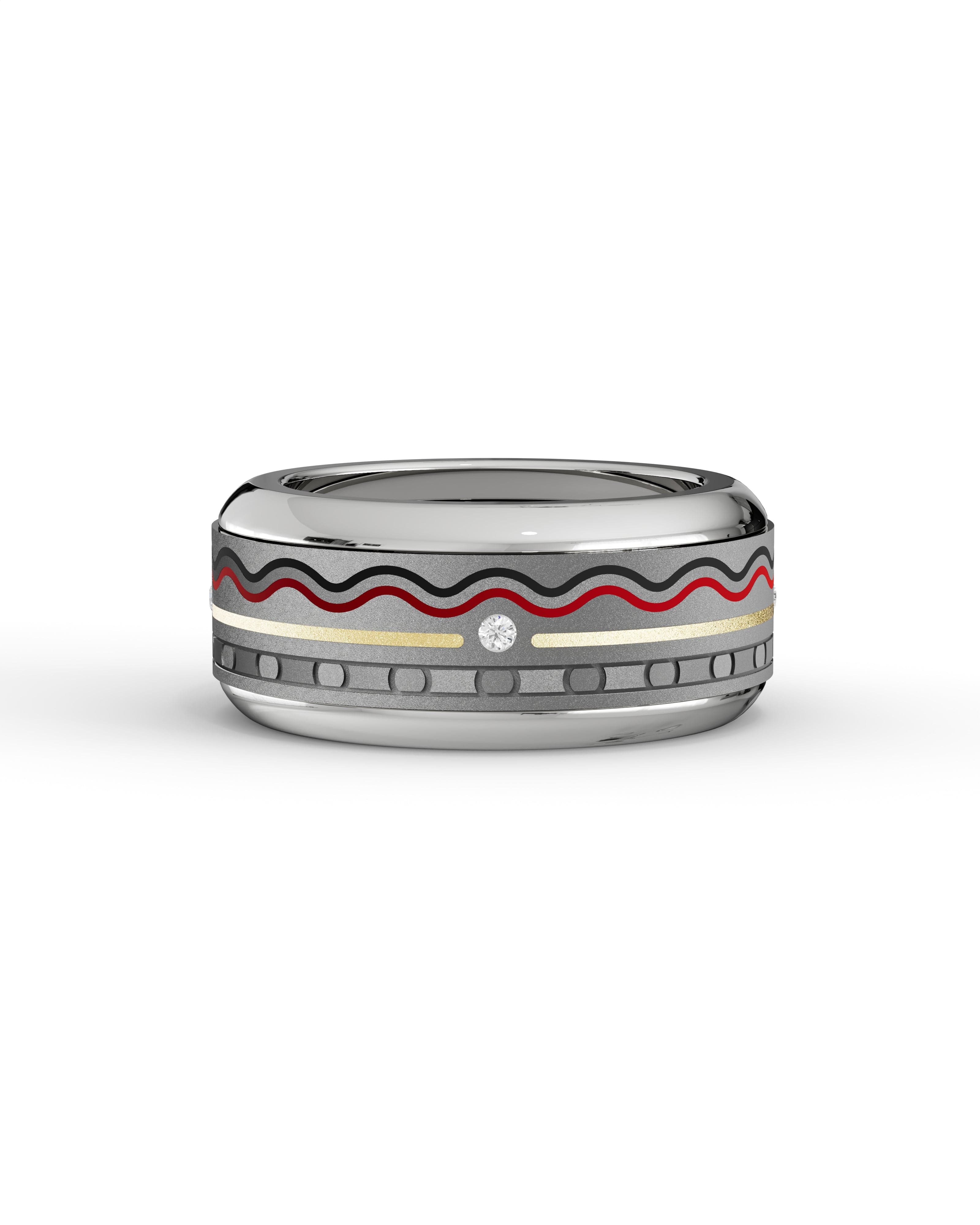 Mens's Silver Titanium Ring with Matte Finish