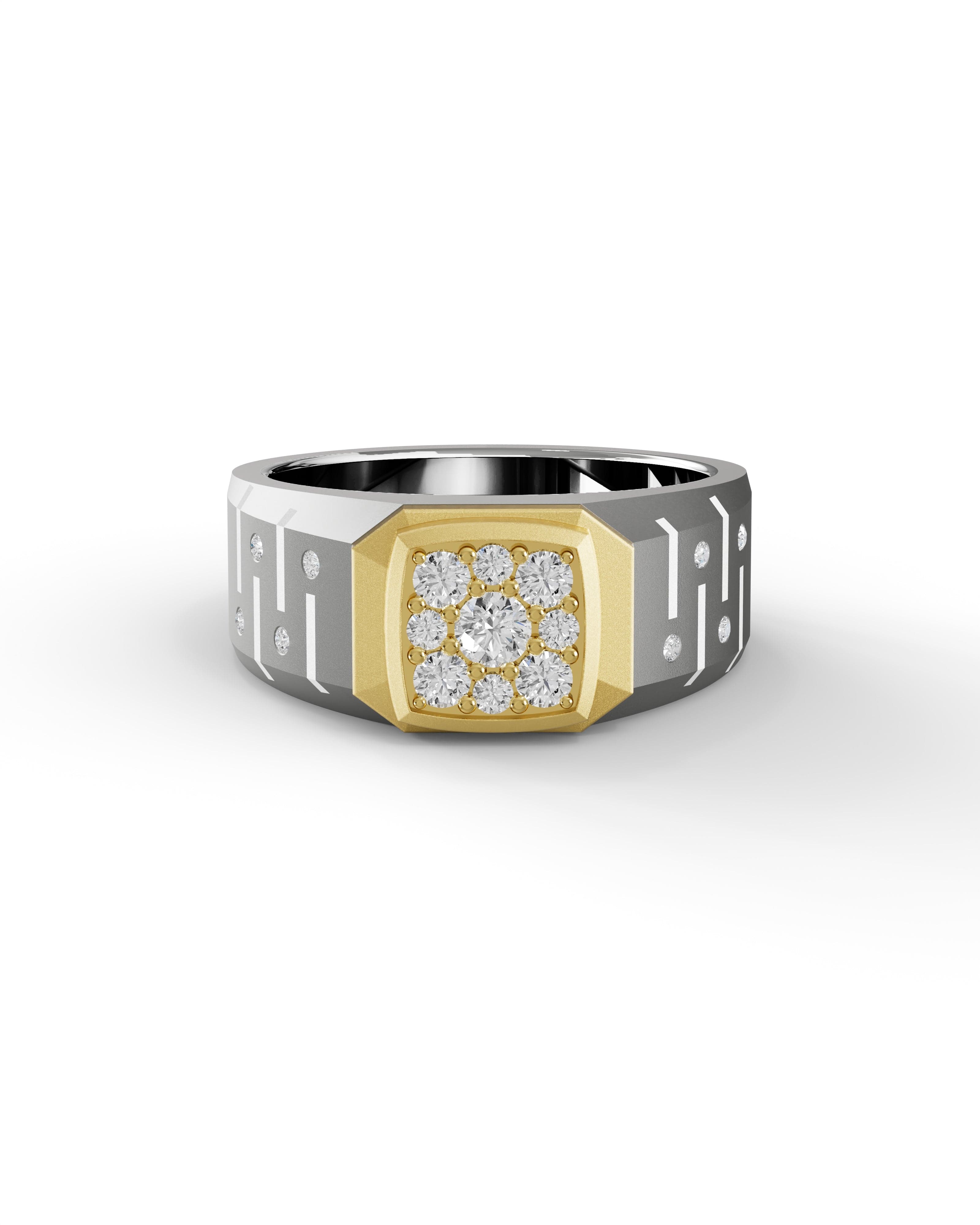 Men's Silver Titanium Ring with Matte Finish
