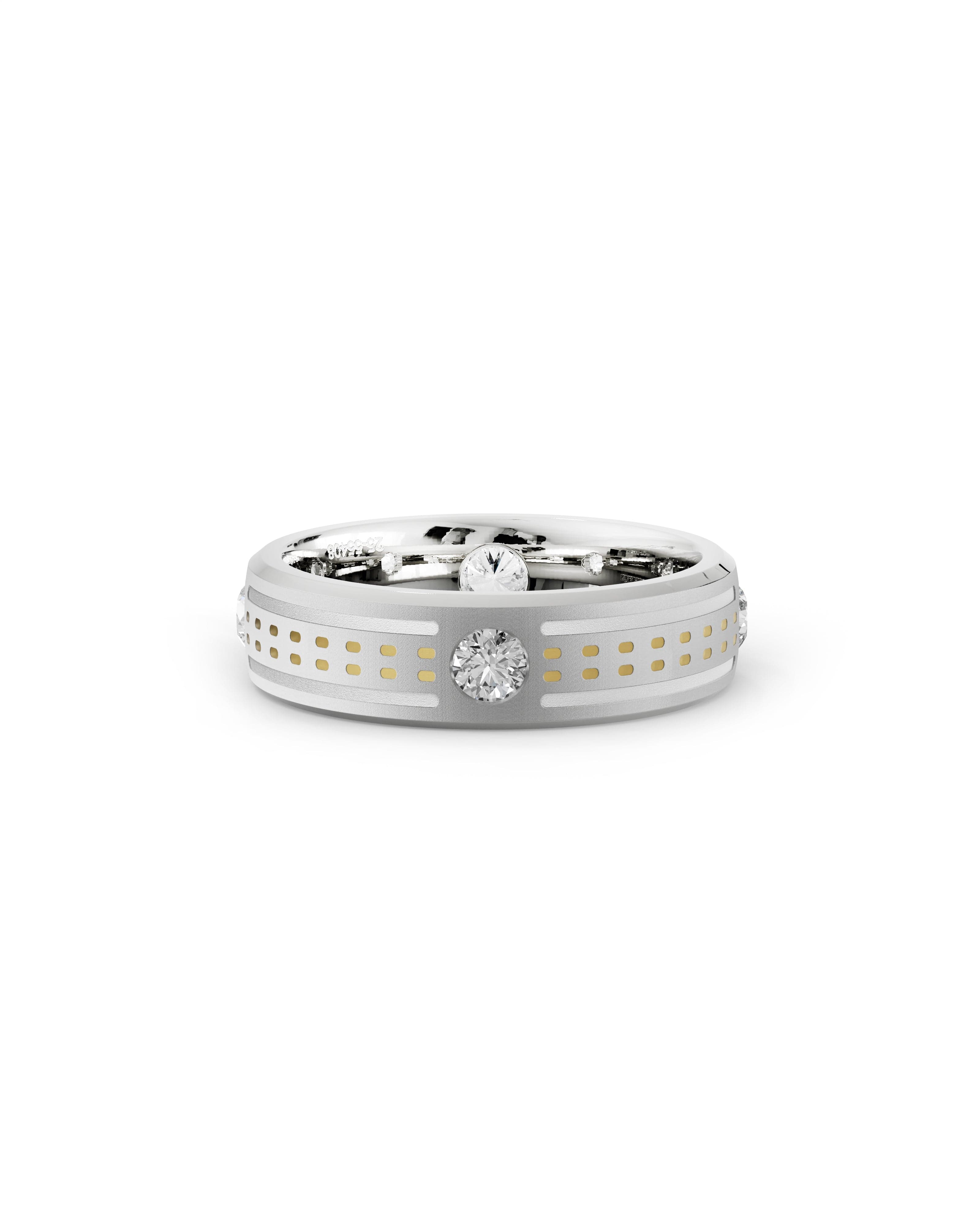 Mens's Silver Titanium Ring with Matte Finish