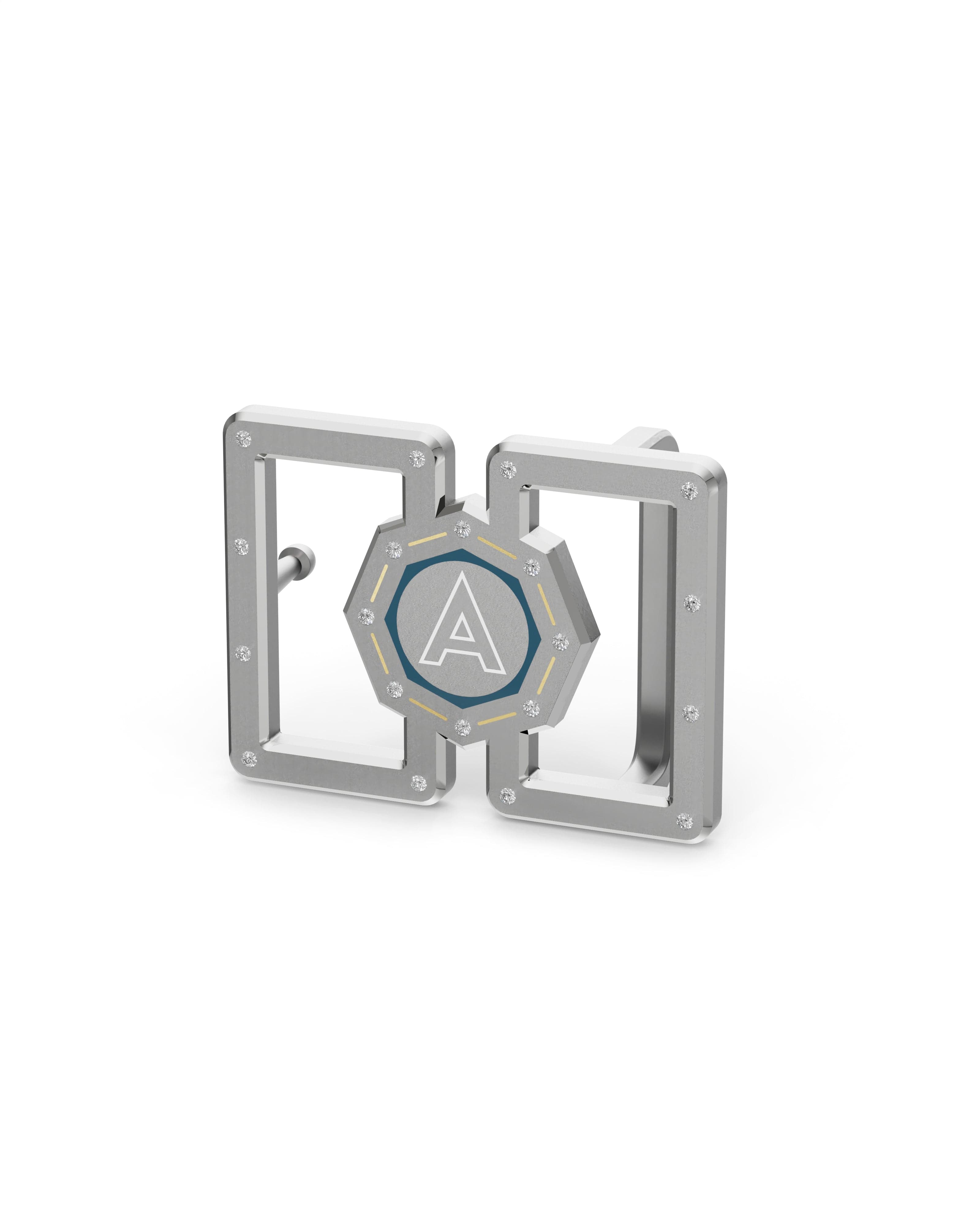 Men's  Silver Titanium Belt Buckle with Matte Finish