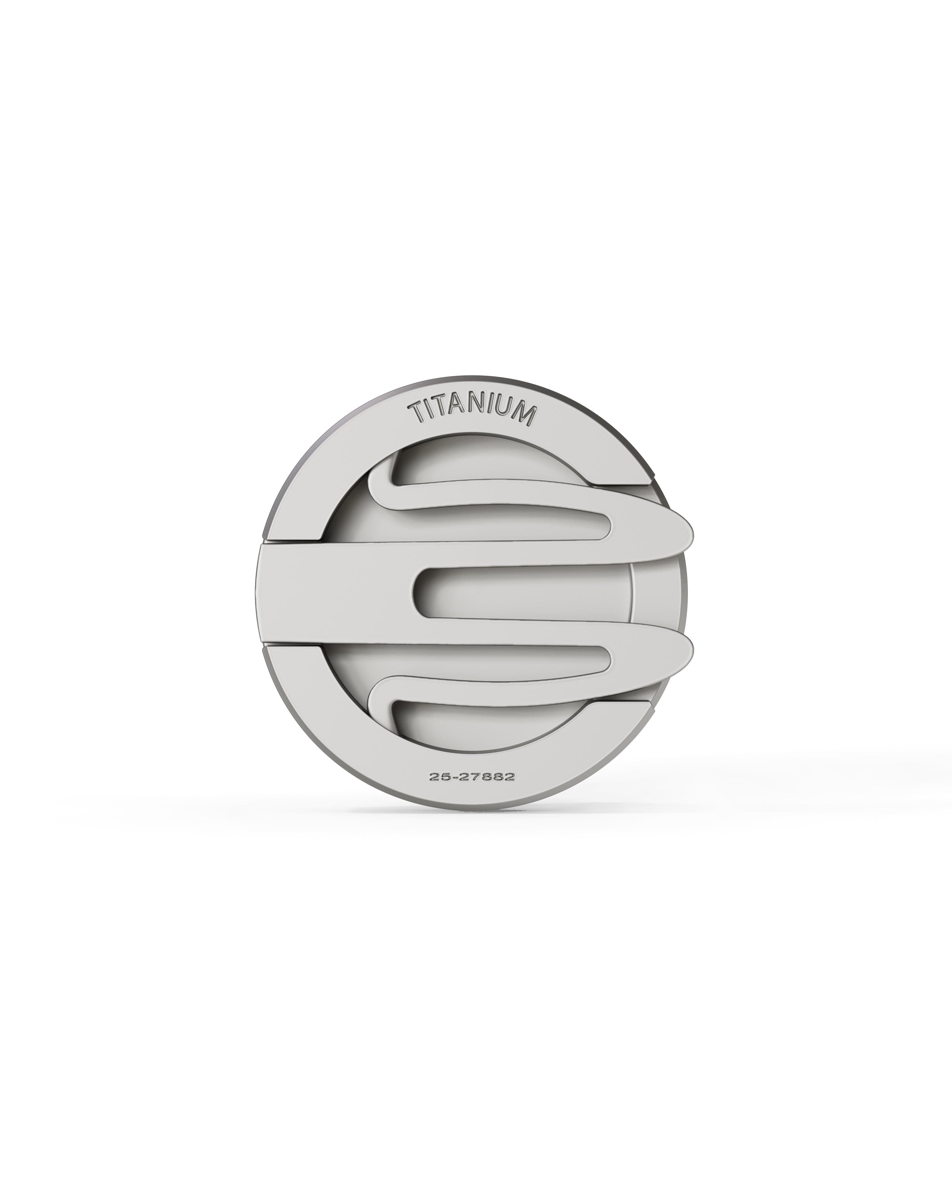 Men's  Silver Titanium Button Cover with Matte Finish