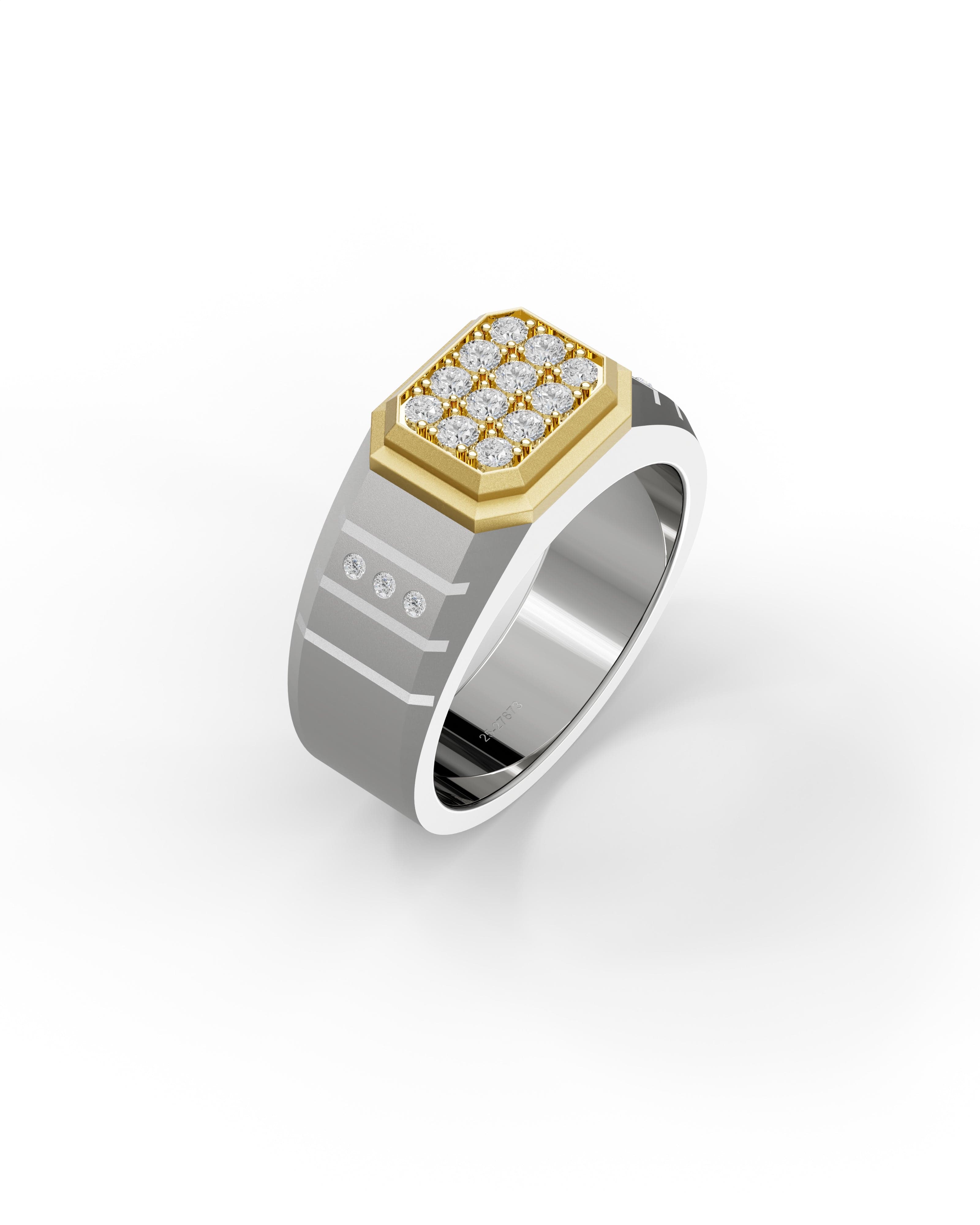 Men's Silver Titanium Ring with Matte Finish