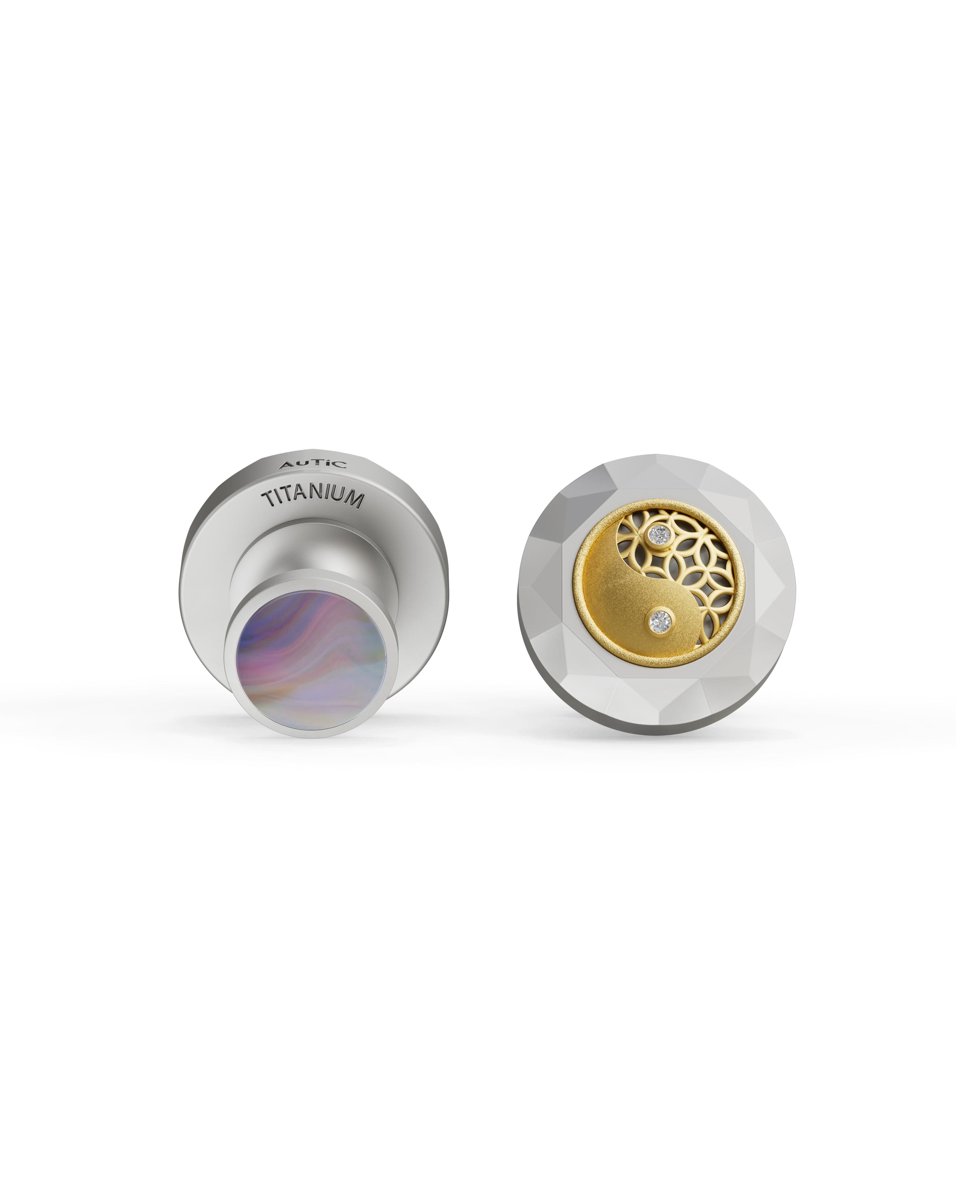 Men's  Silver Titanium Cufflink with Matte Finish