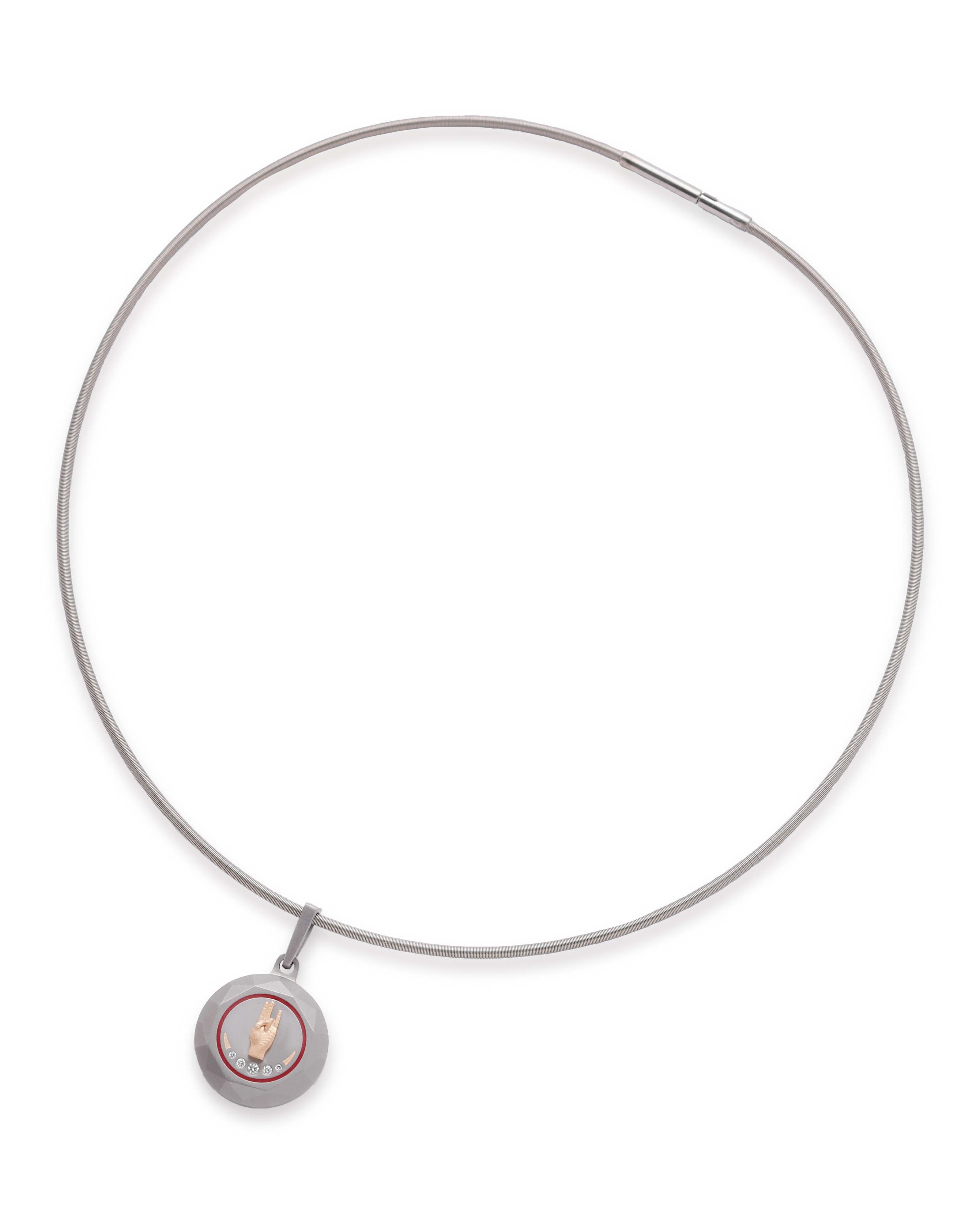 Unisex  Silver Titanium Pendant with Matte Finish