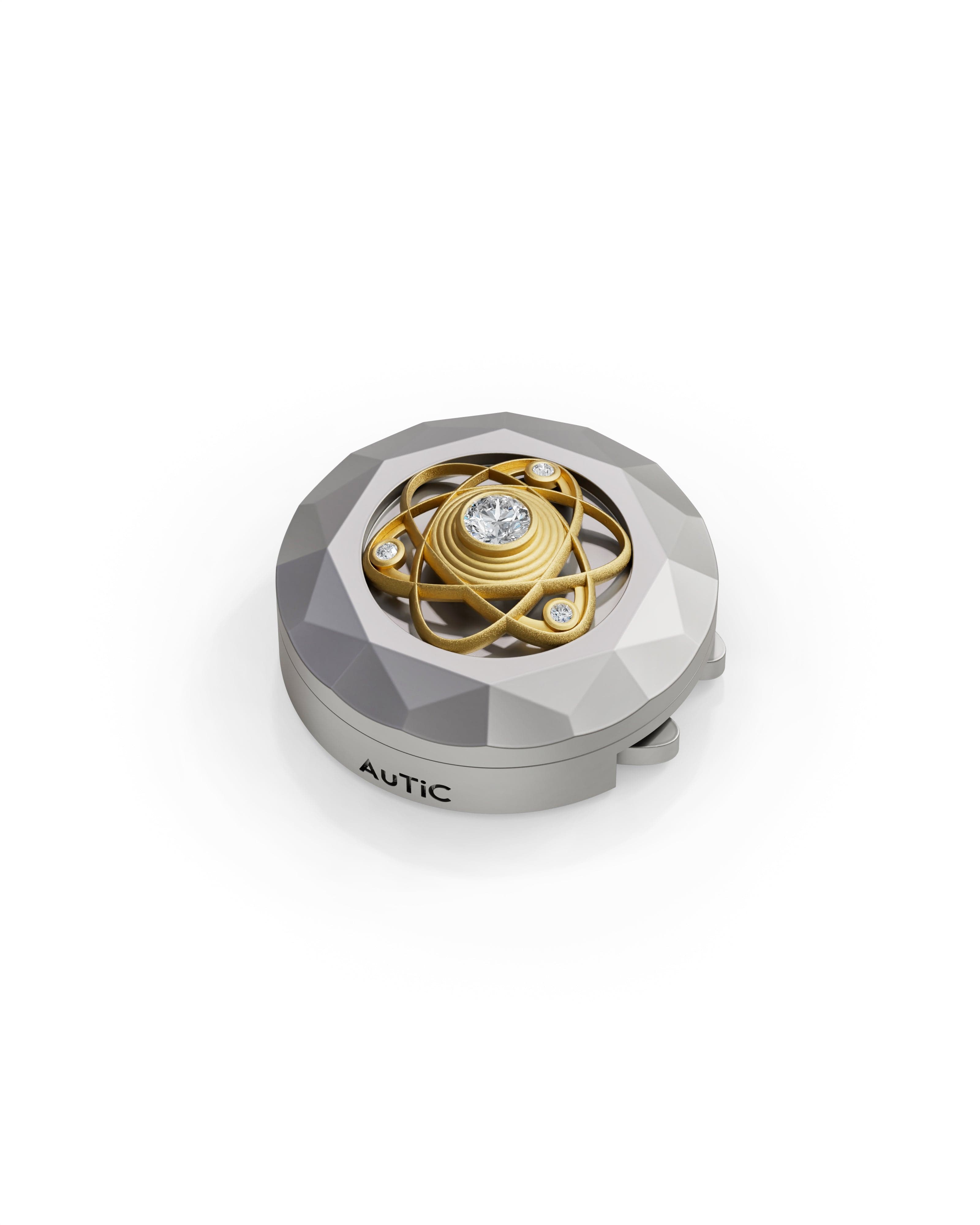 Men's  Silver Titanium Button Cover with Matte Finish