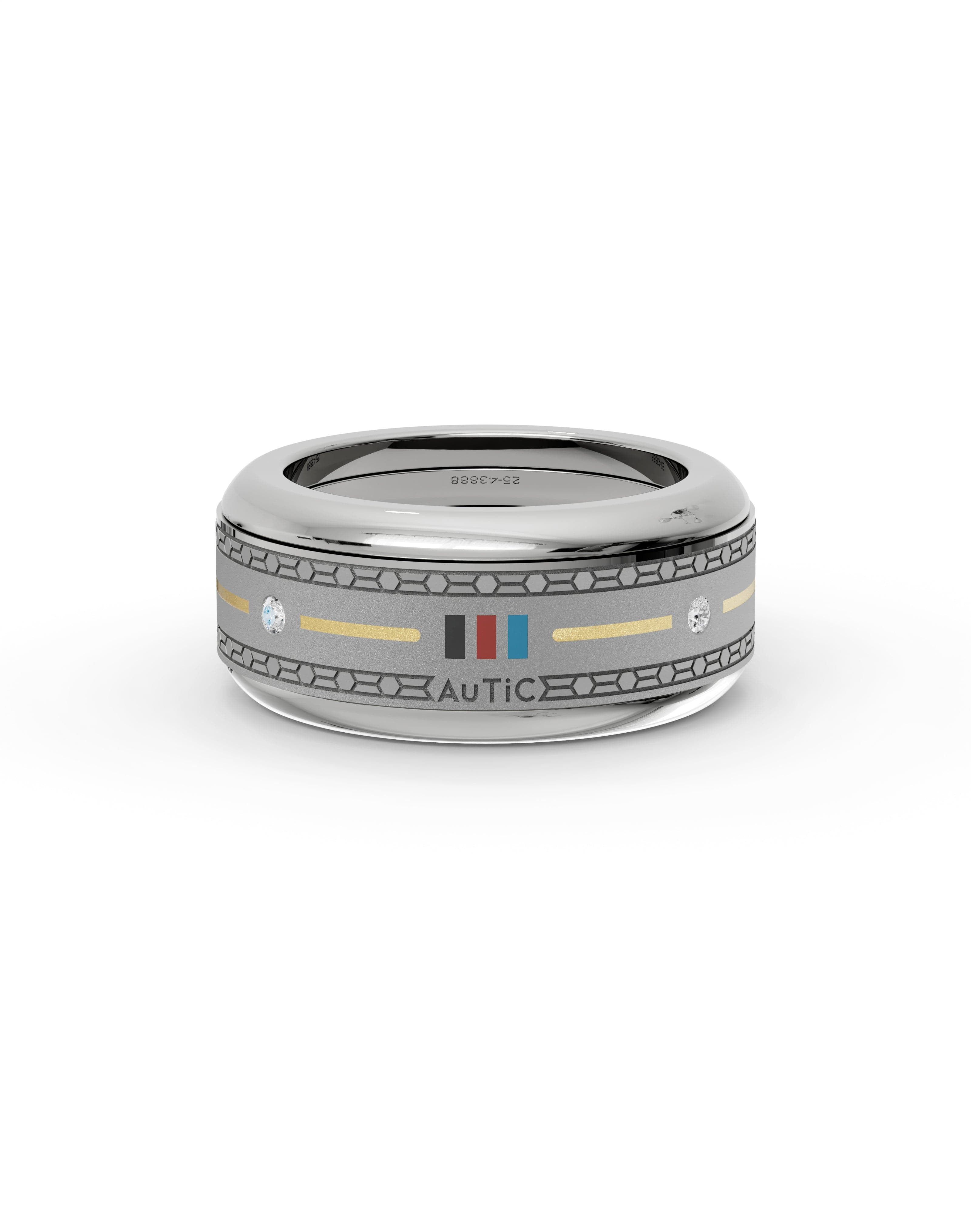 Mens's Silver Titanium Ring with Matte Finish