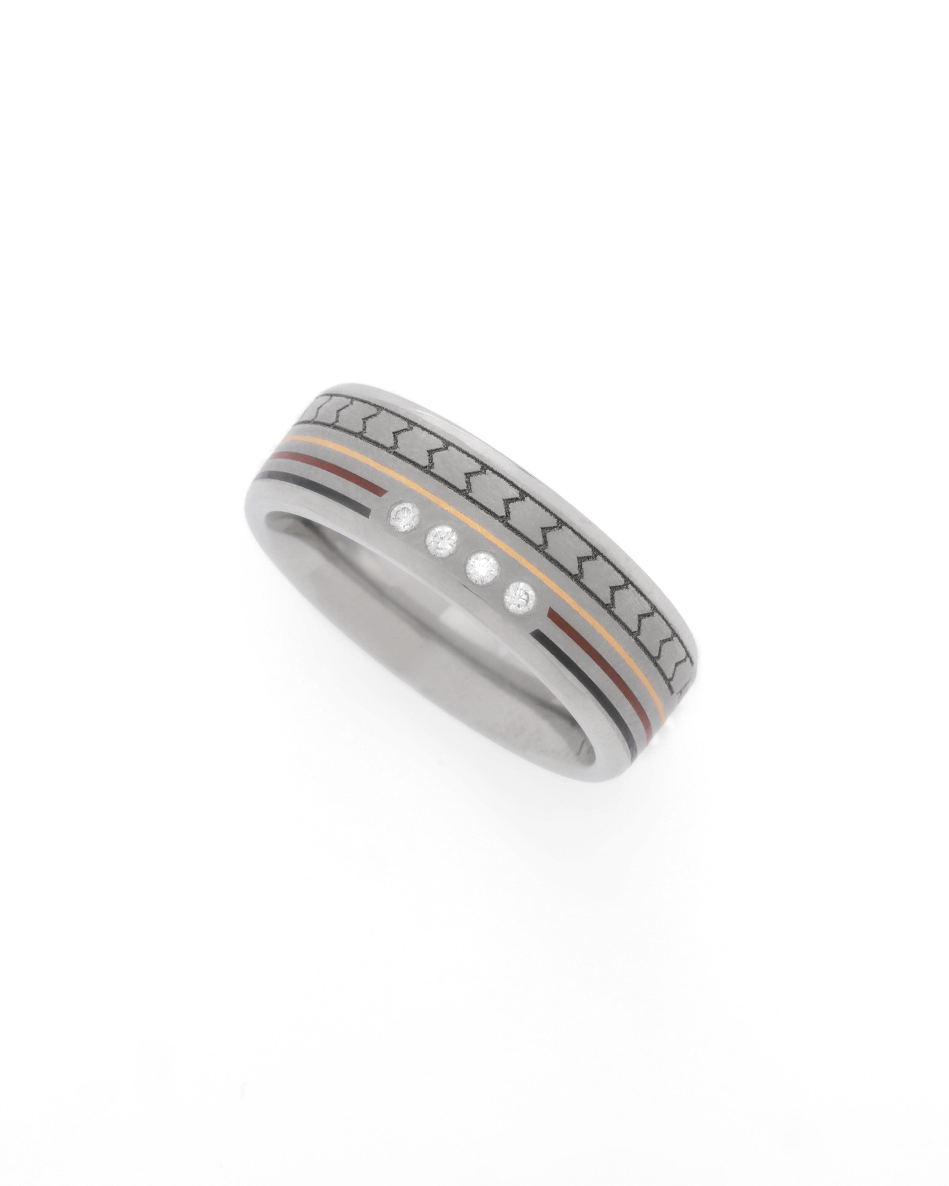 Mens's Silver Titanium Ring with Matte Finish
