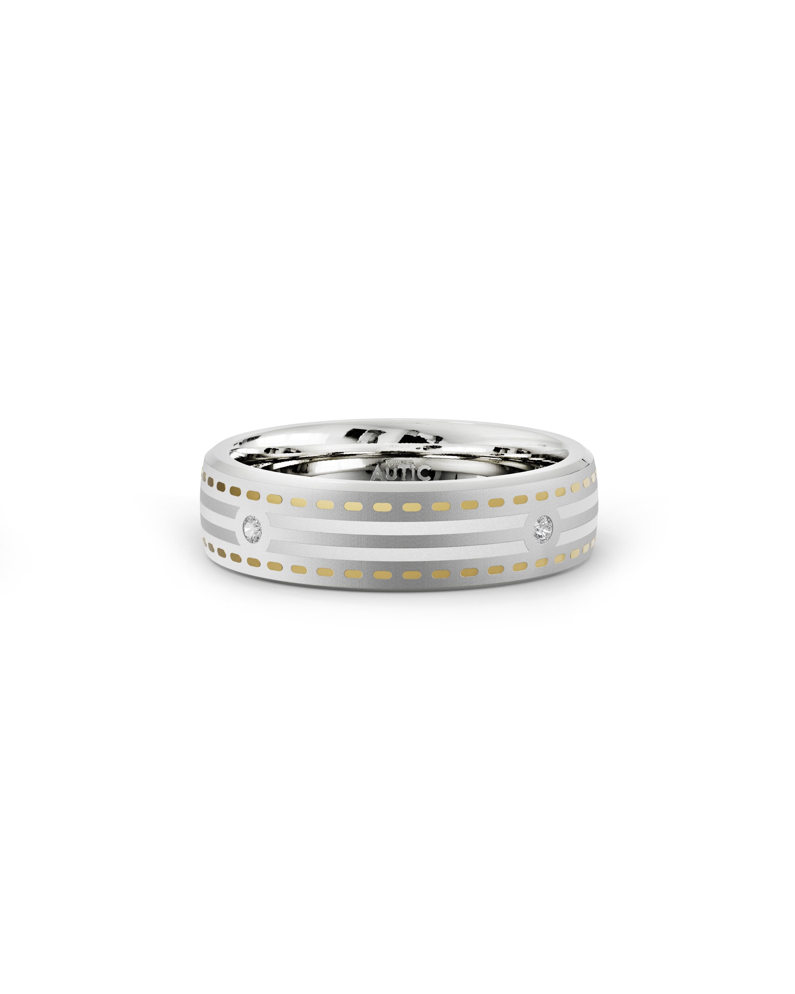 Mens's Silver Titanium Ring with Matte Finish