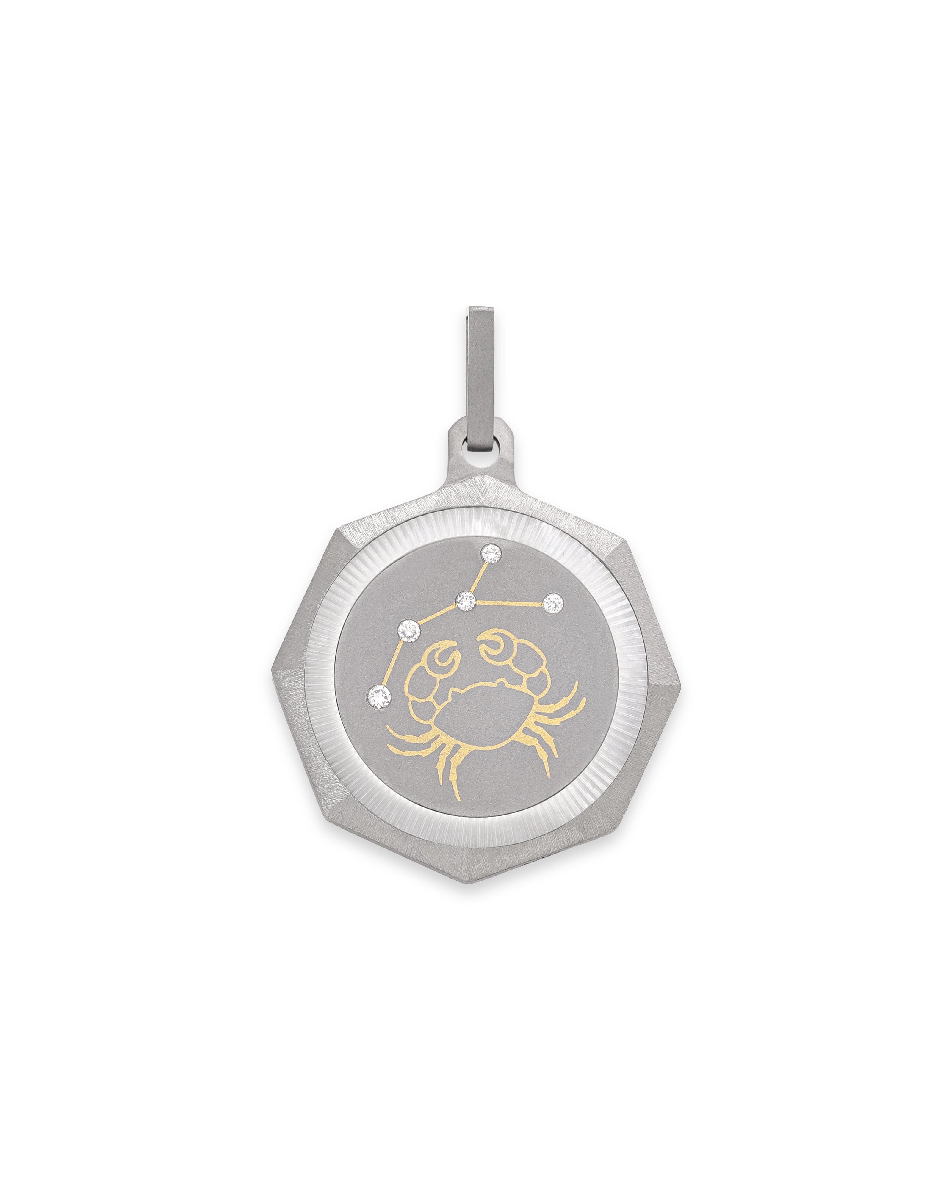 Cancer – Titanium Zodiac Pendant.