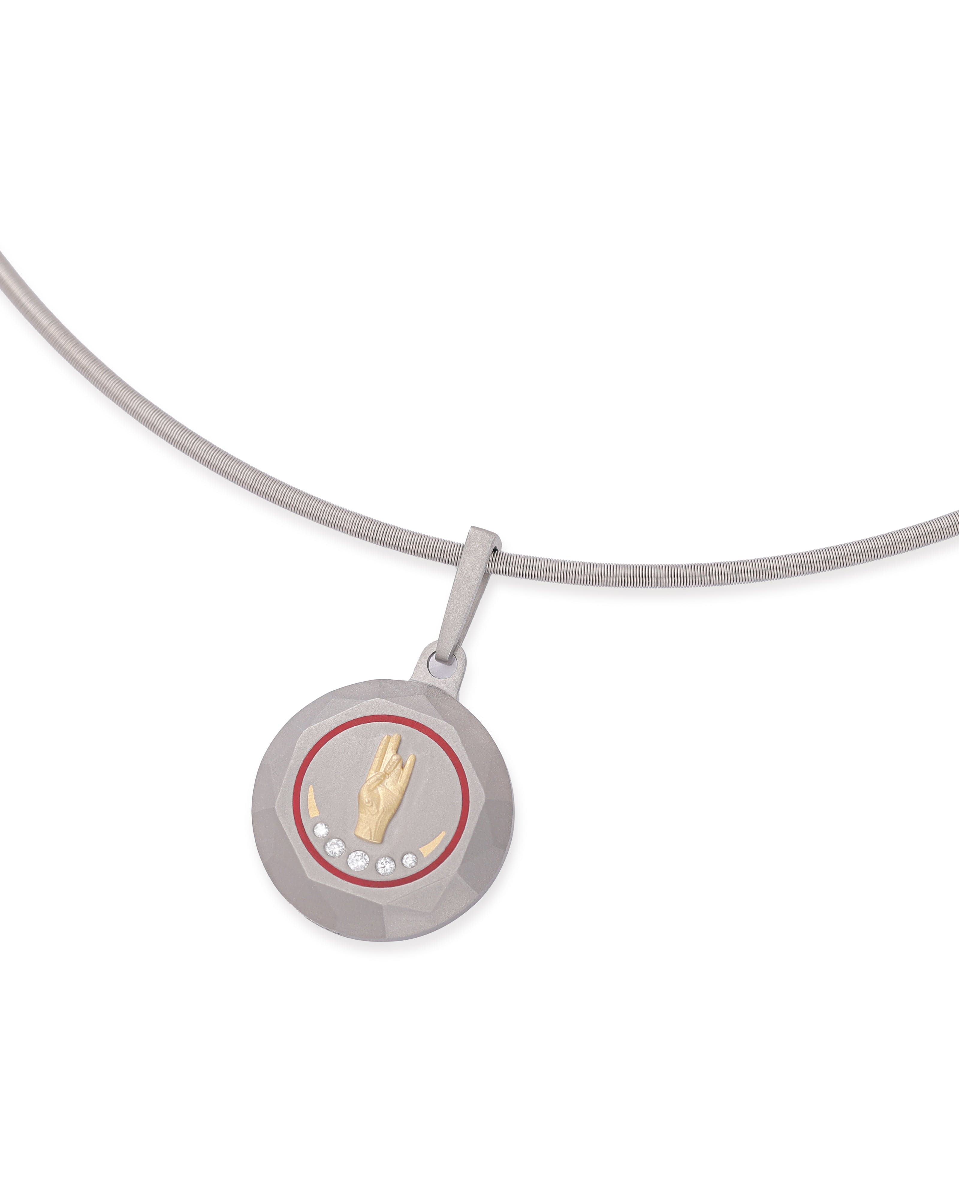 Unisex  Silver Titanium Pendant with Matte Finish