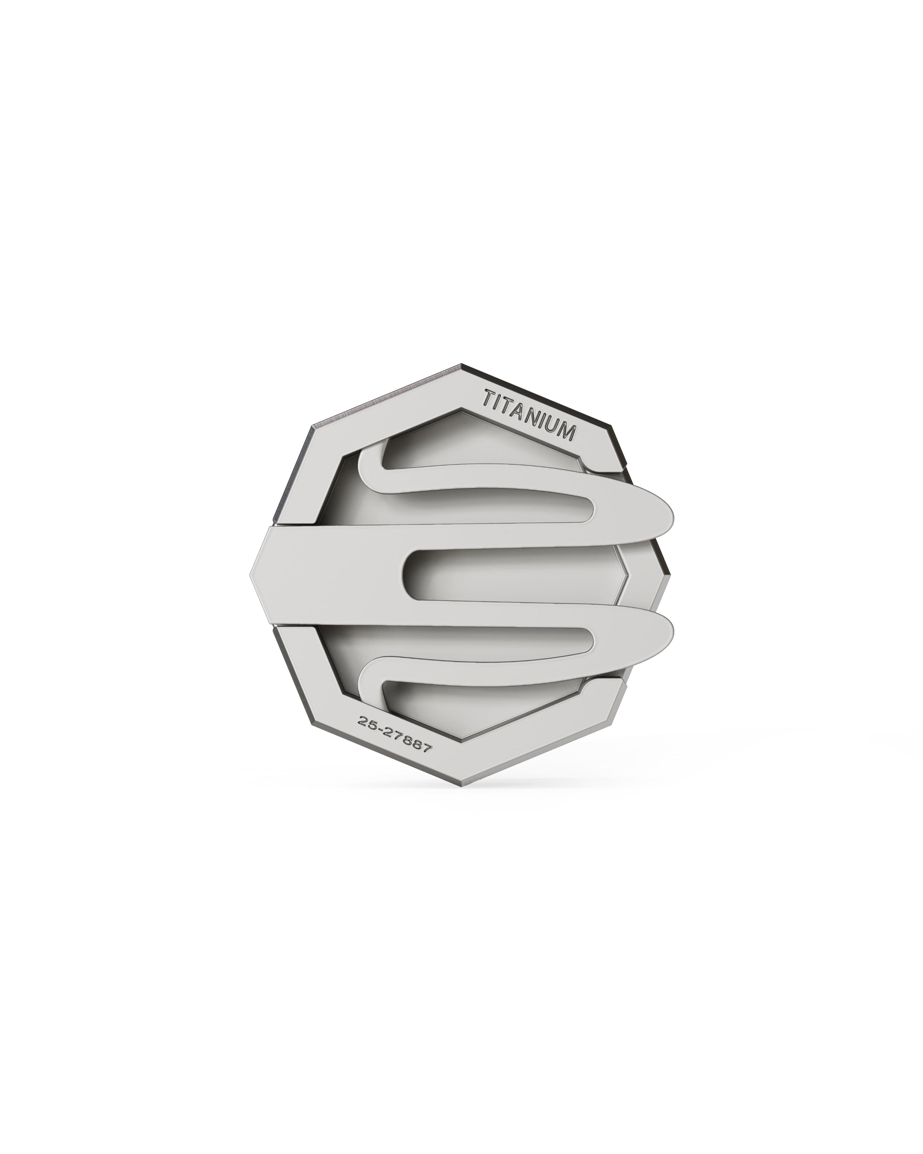 Men's  Silver Titanium Button Cover with Matte Finish