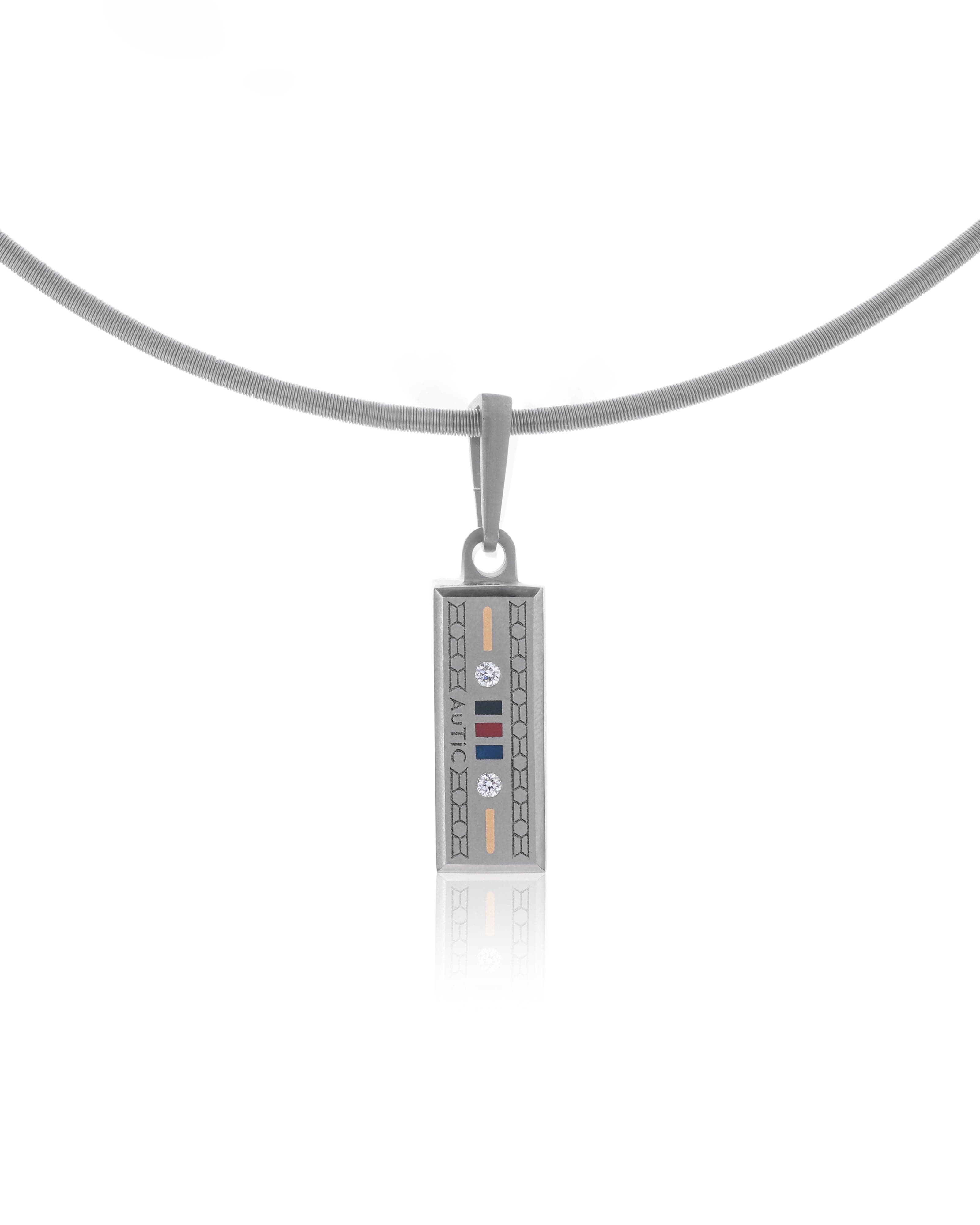 Mens's Silver Titanium Pendant with Matte Finish