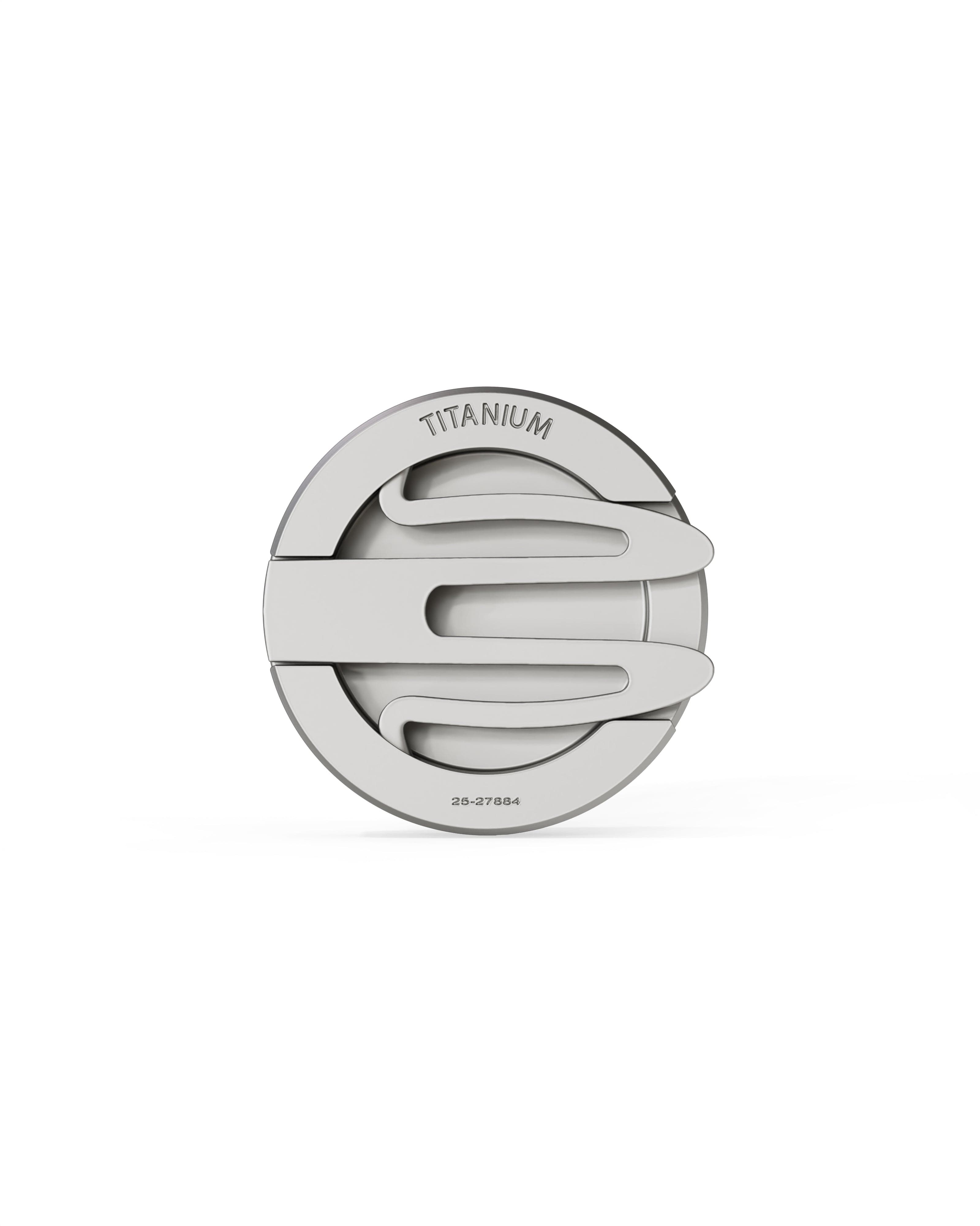 Men's  Silver Titanium Button Cover with Matte Finish