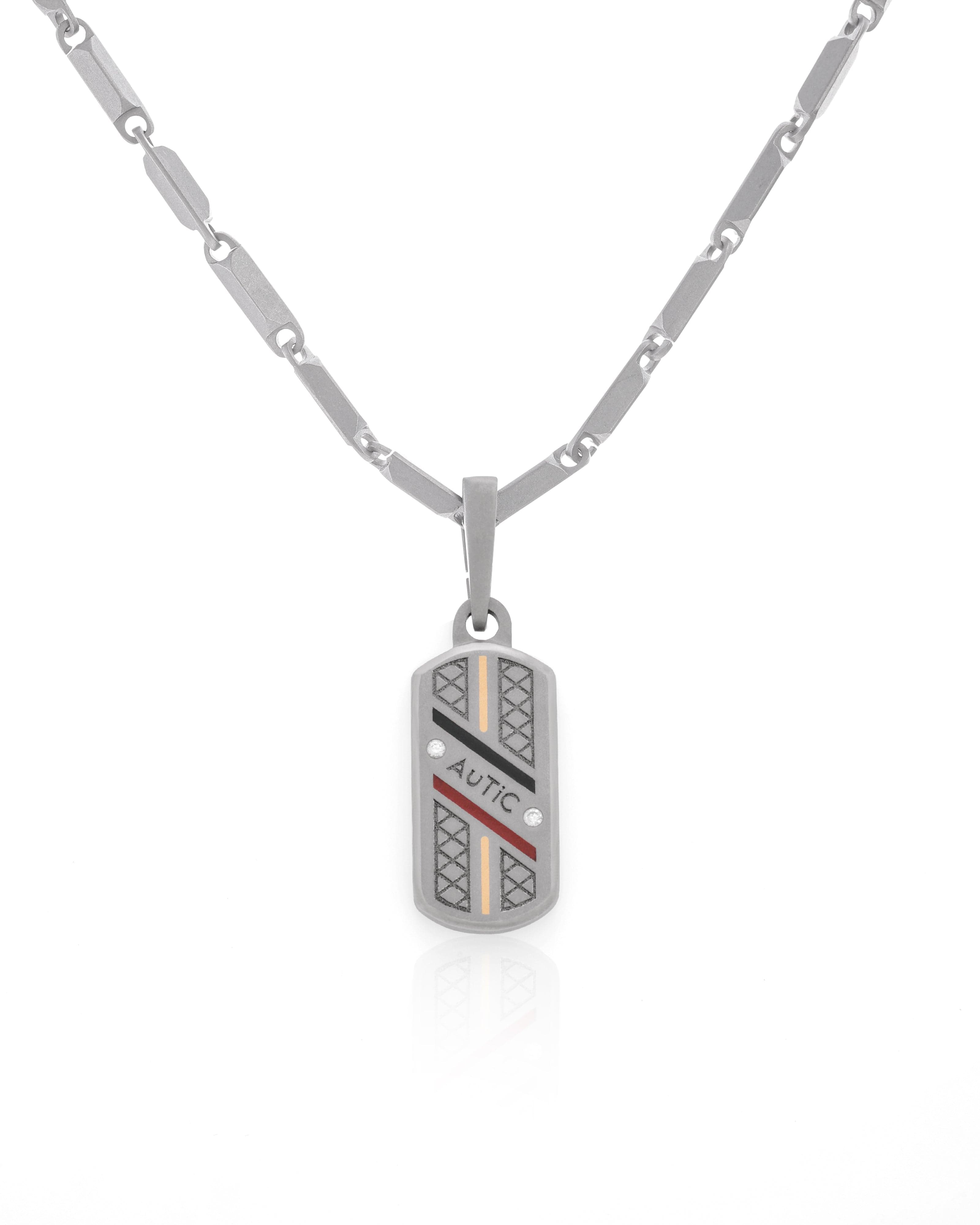 Mens's Silver Titanium Pendant with Matte Finish