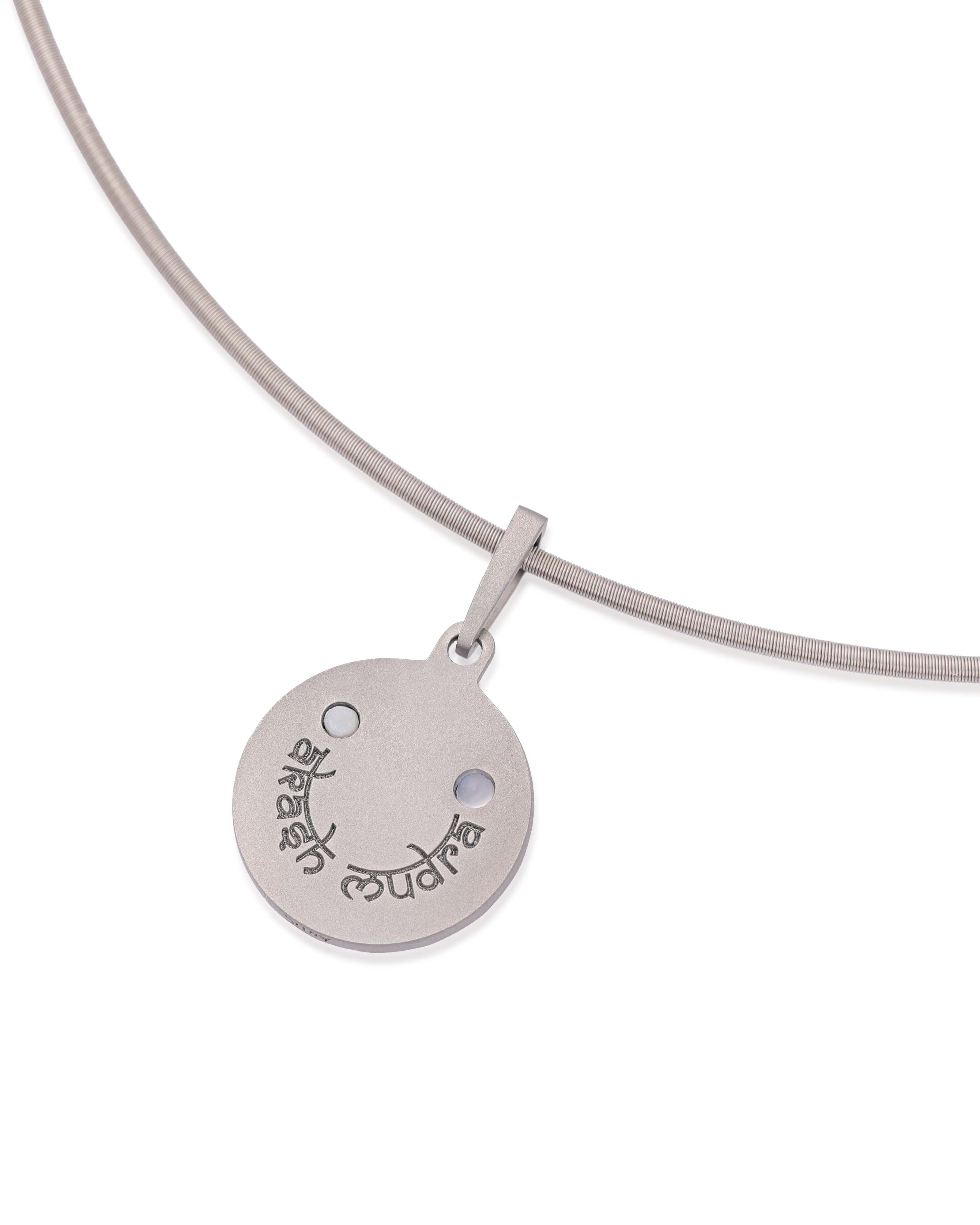 Unisex  Silver Titanium Pendant with Matte Finish