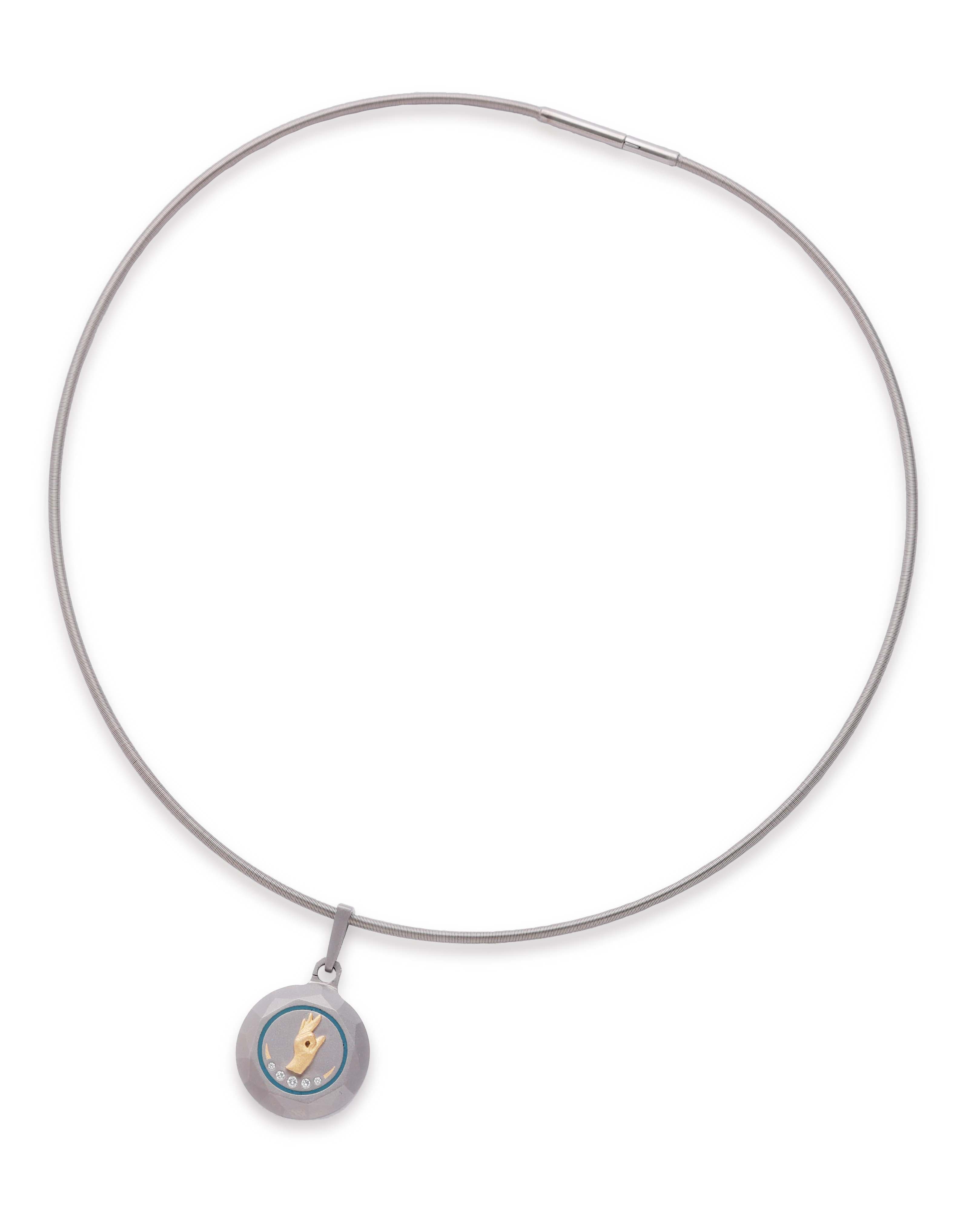 Unisex  Silver Titanium Pendant with Matte Finish