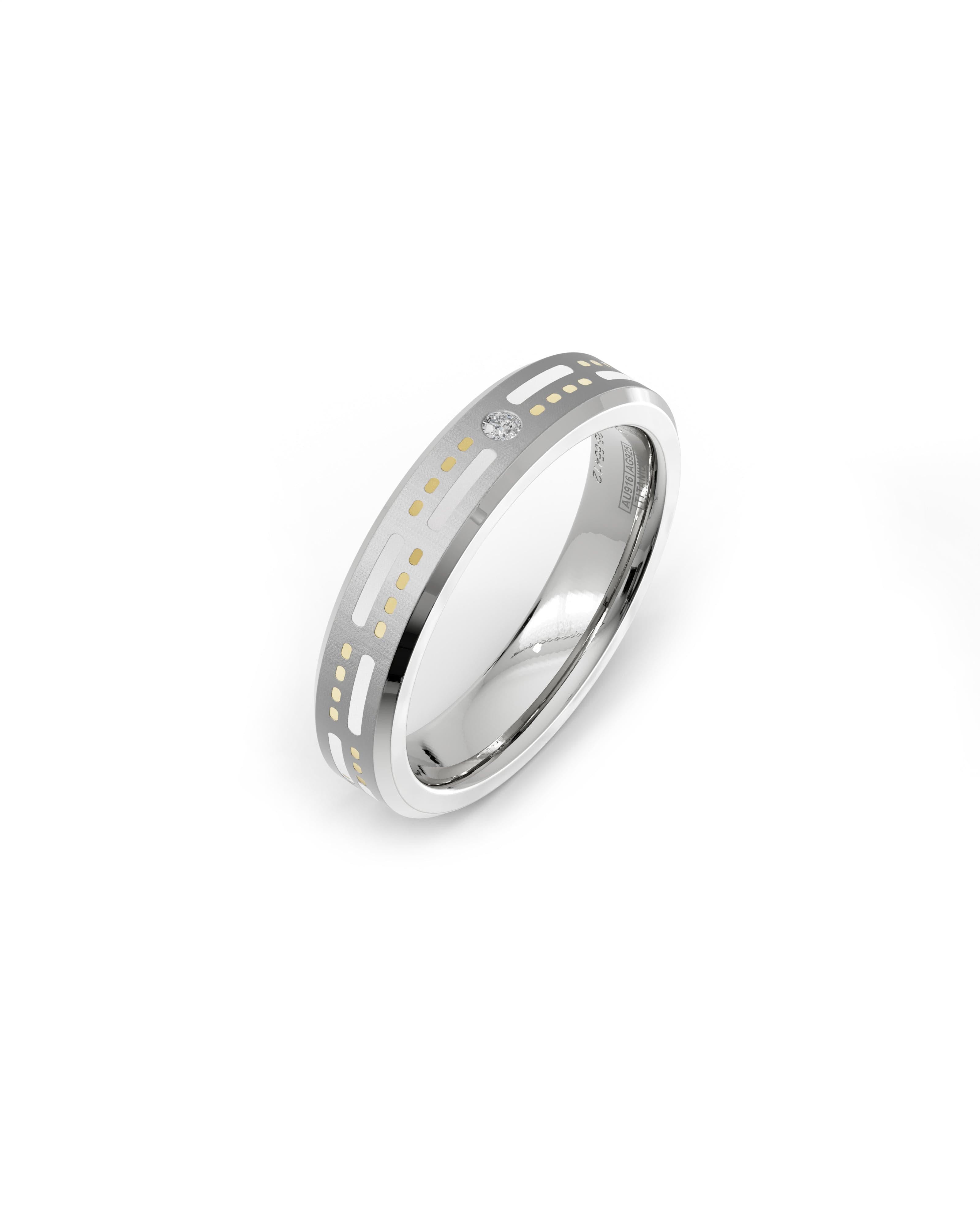 Mens's Silver Titanium Ring with Matte Finish