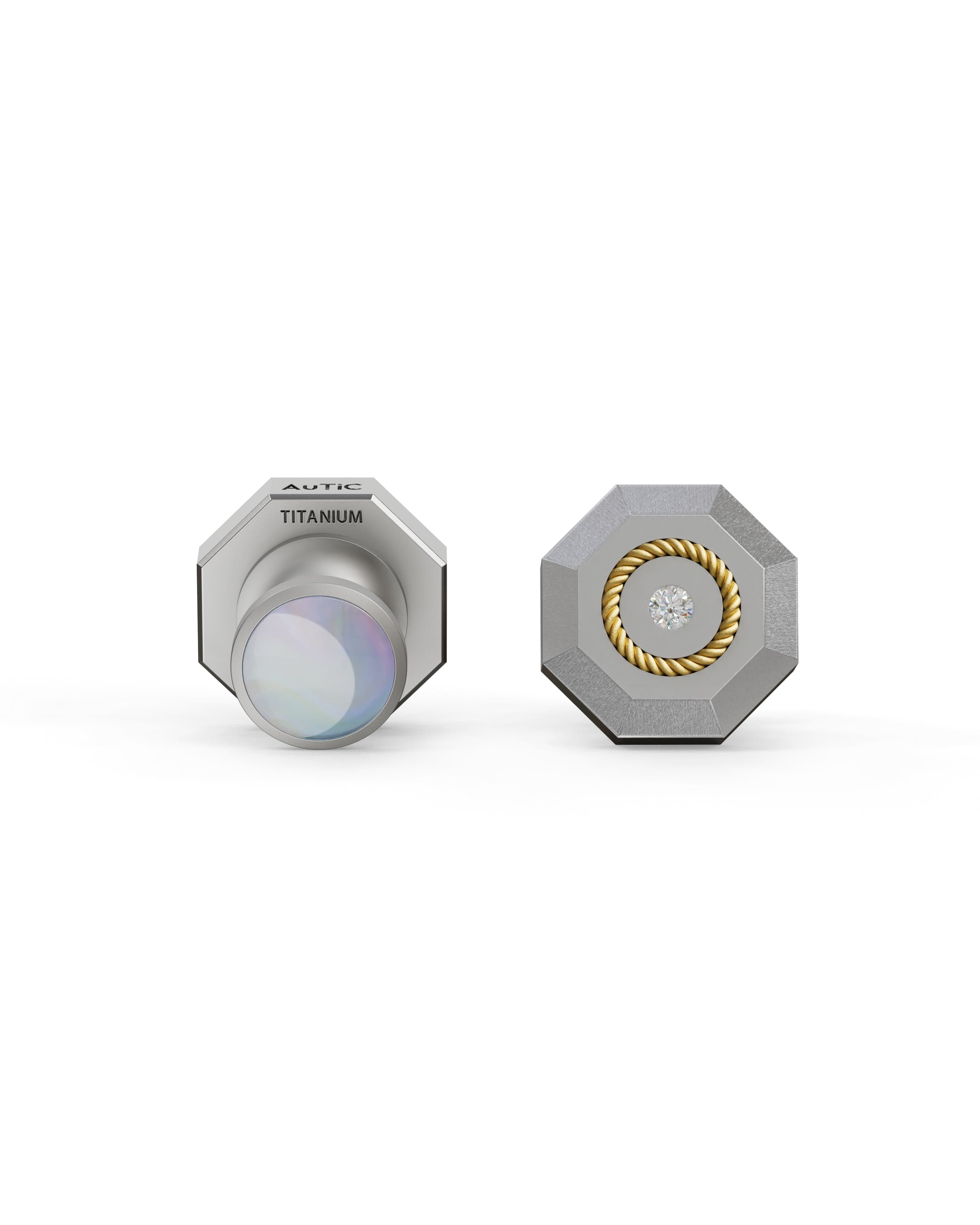 Men's  Silver Titanium Cufflink with Matte Finish