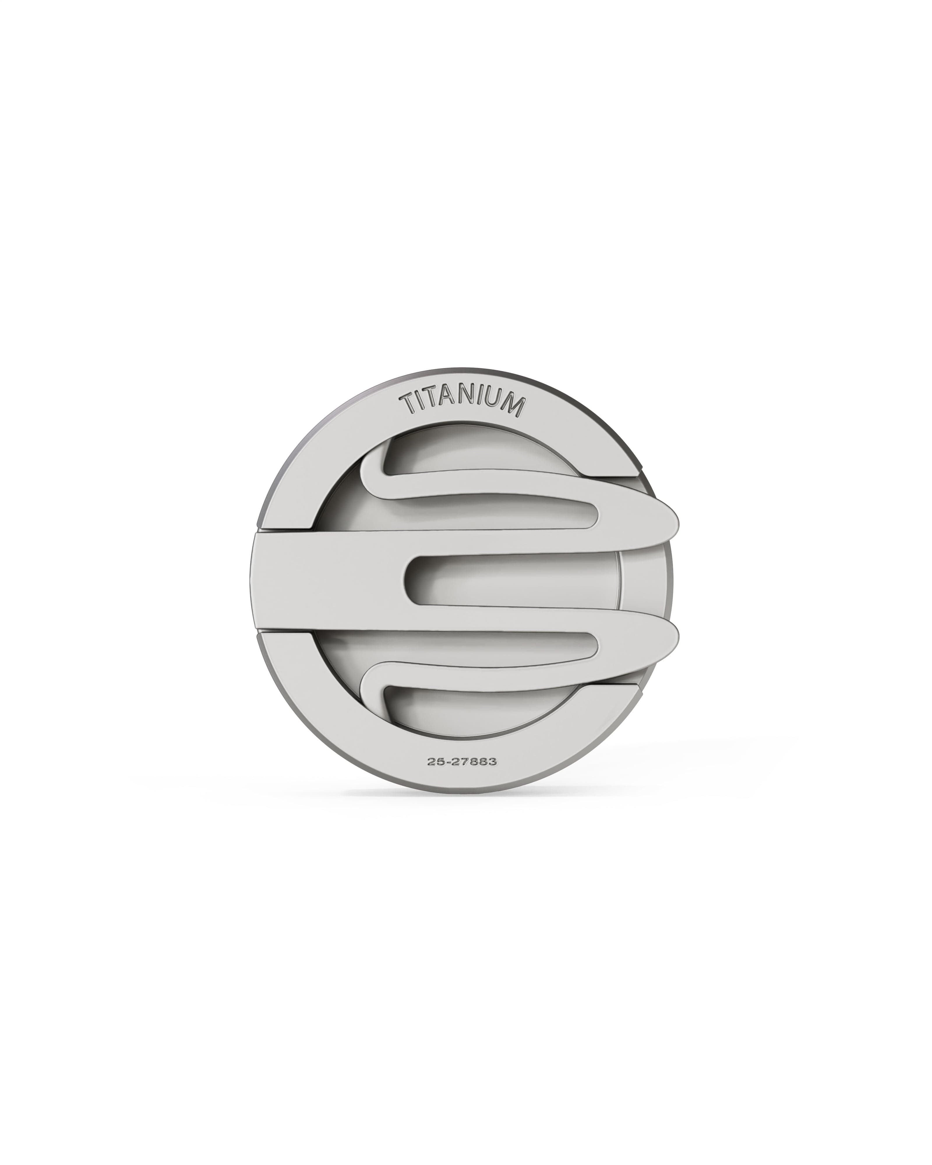 Men's  Silver Titanium Button Cover with Matte Finish