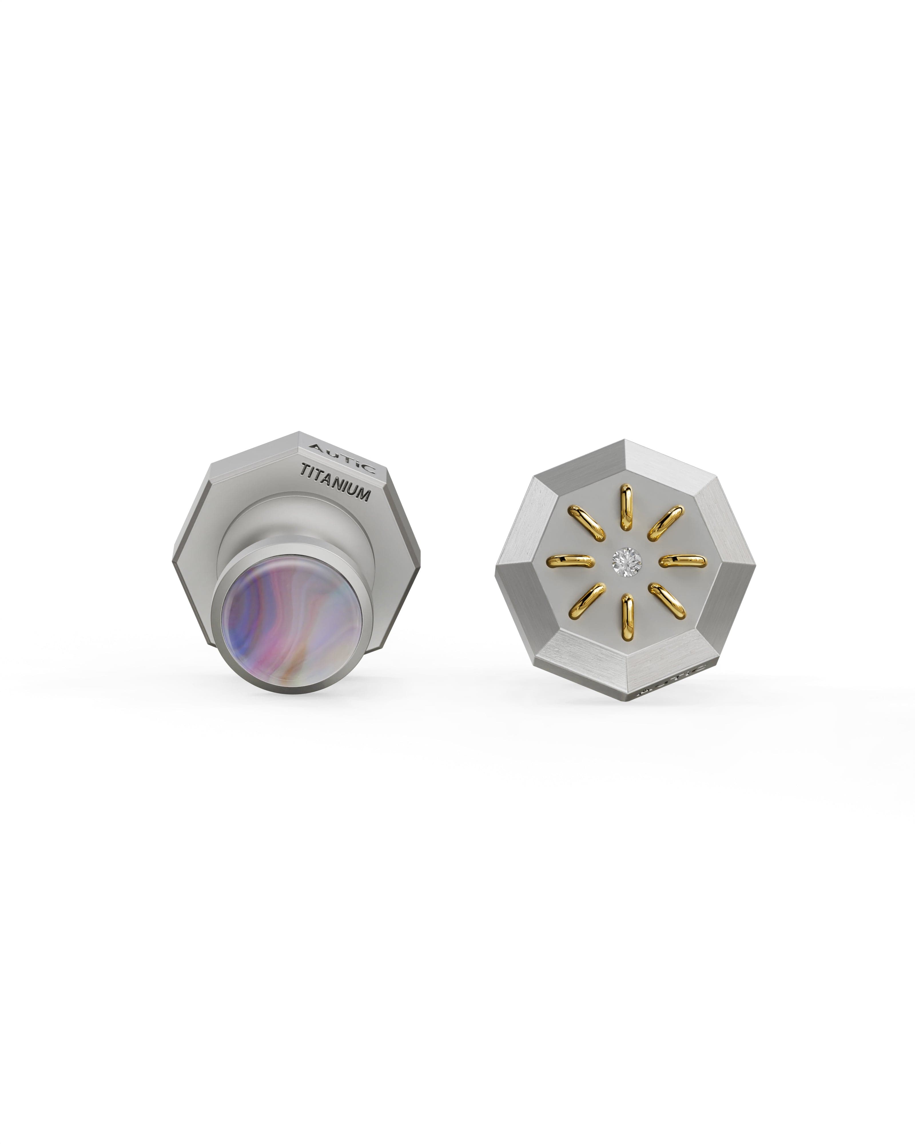 Men's  Silver Titanium Cufflink with Matte Finish