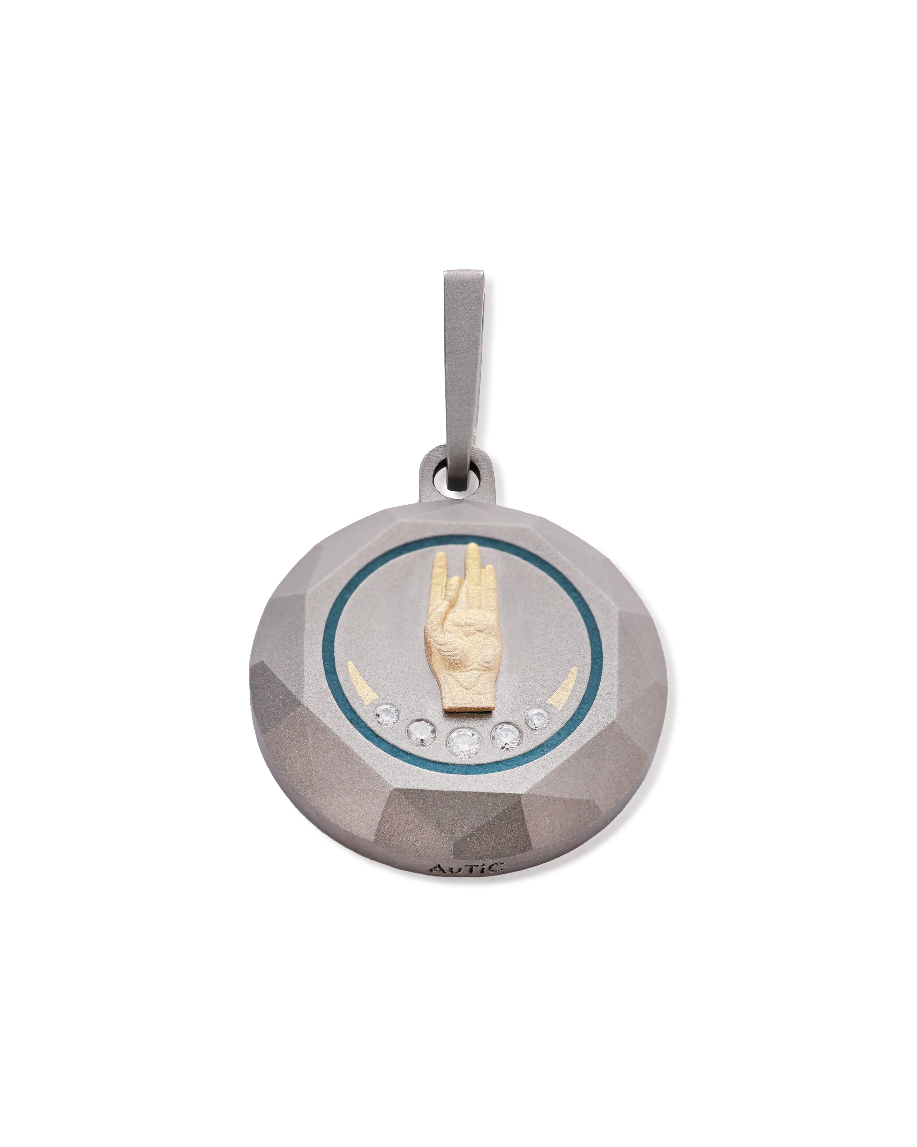 Unisex  Silver Titanium Pendant with Matte Finish