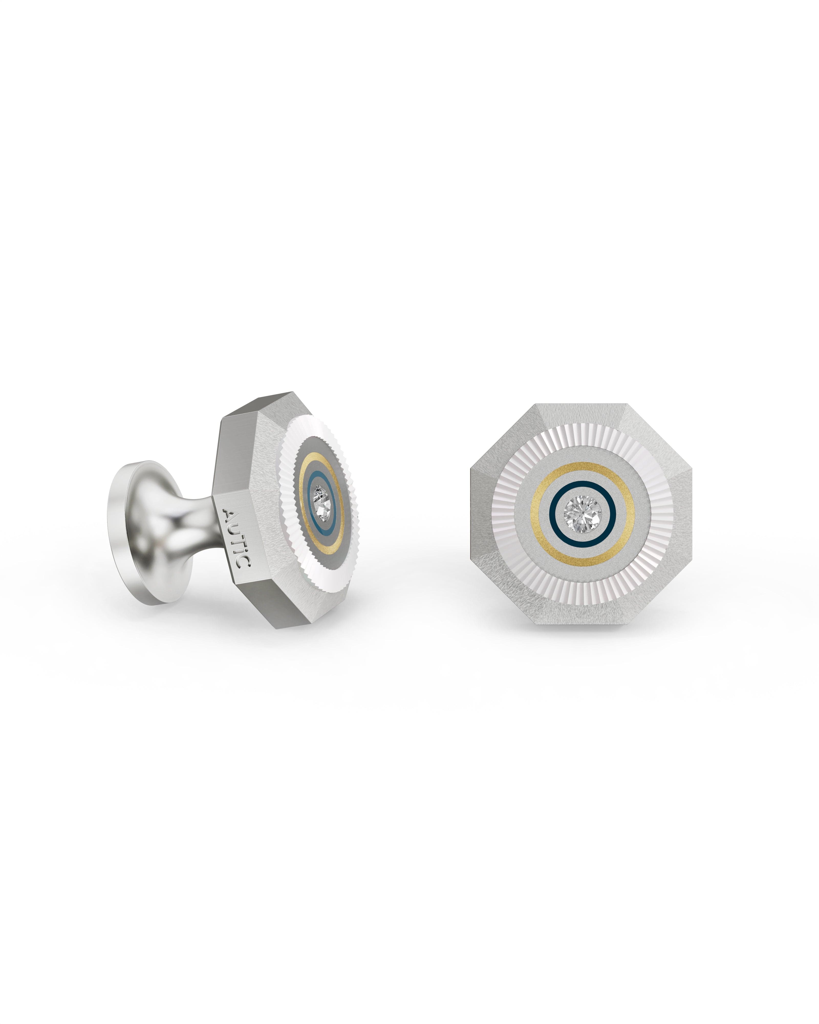 Men's  Silver Titanium Cufflinks with Matte Finish