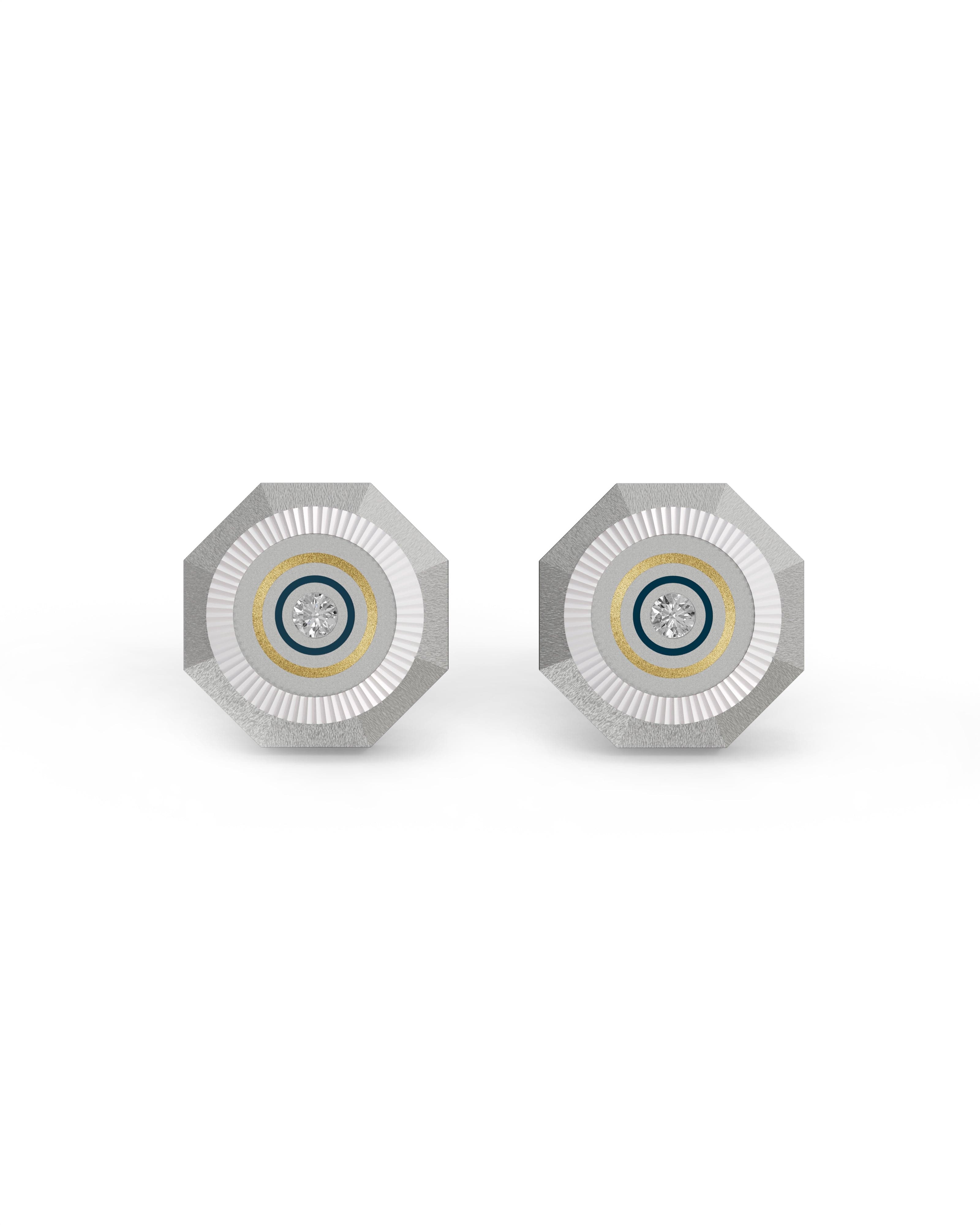 Men's  Silver Titanium Cufflinks with Matte Finish