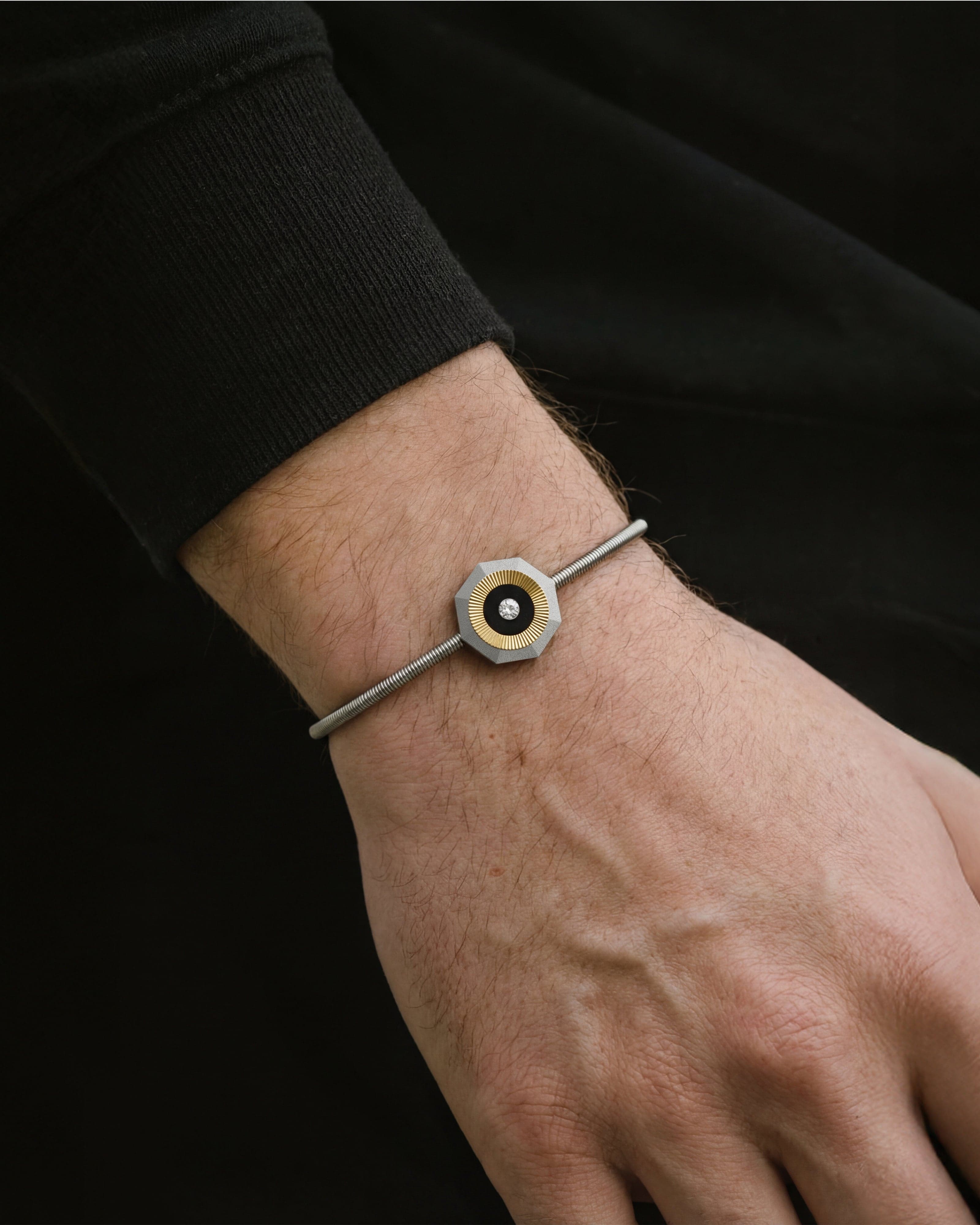 Men's Silver Titanium Bracelet with Matte  Finish