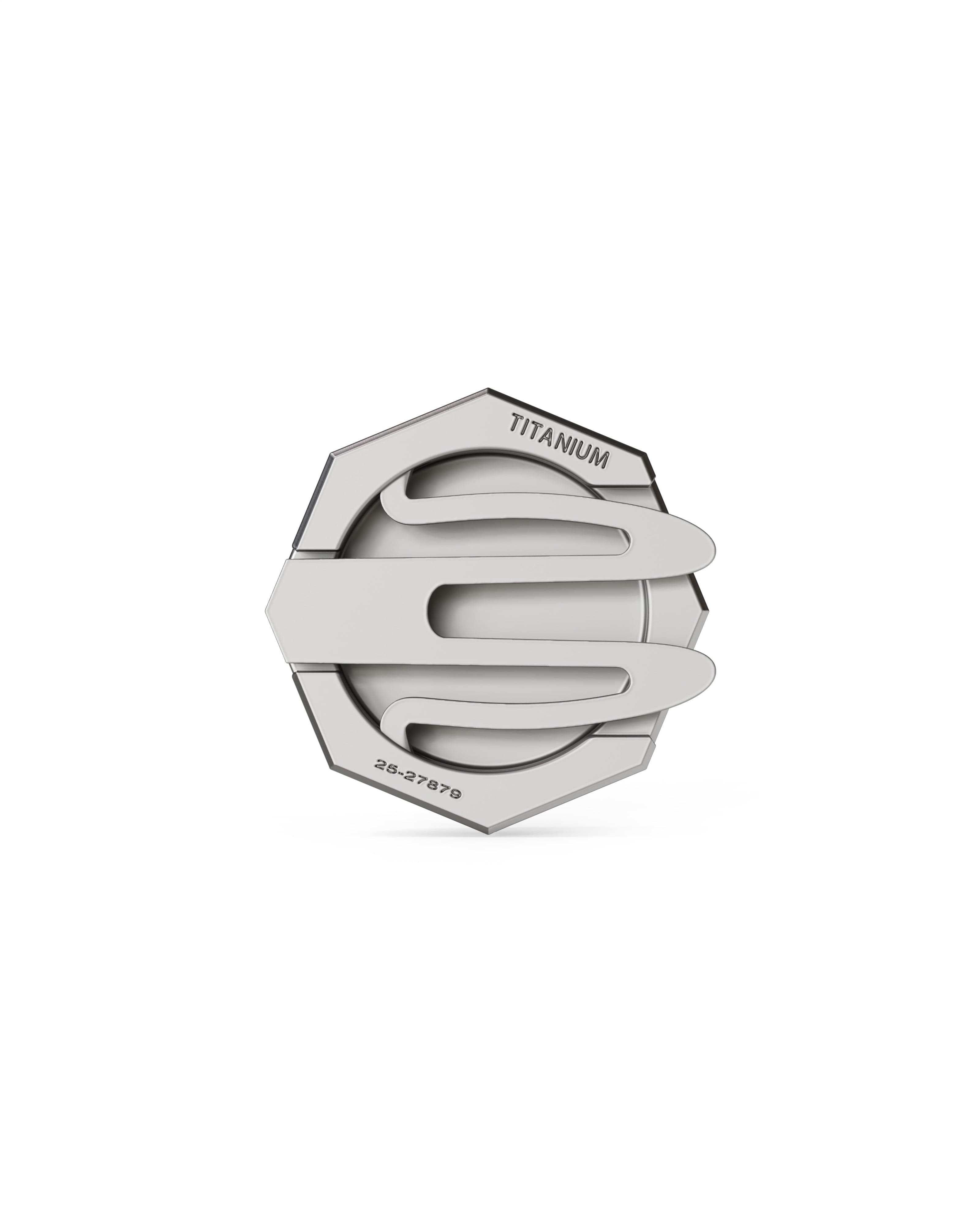 Men's  Silver Titanium Button Cover with Matte Finish