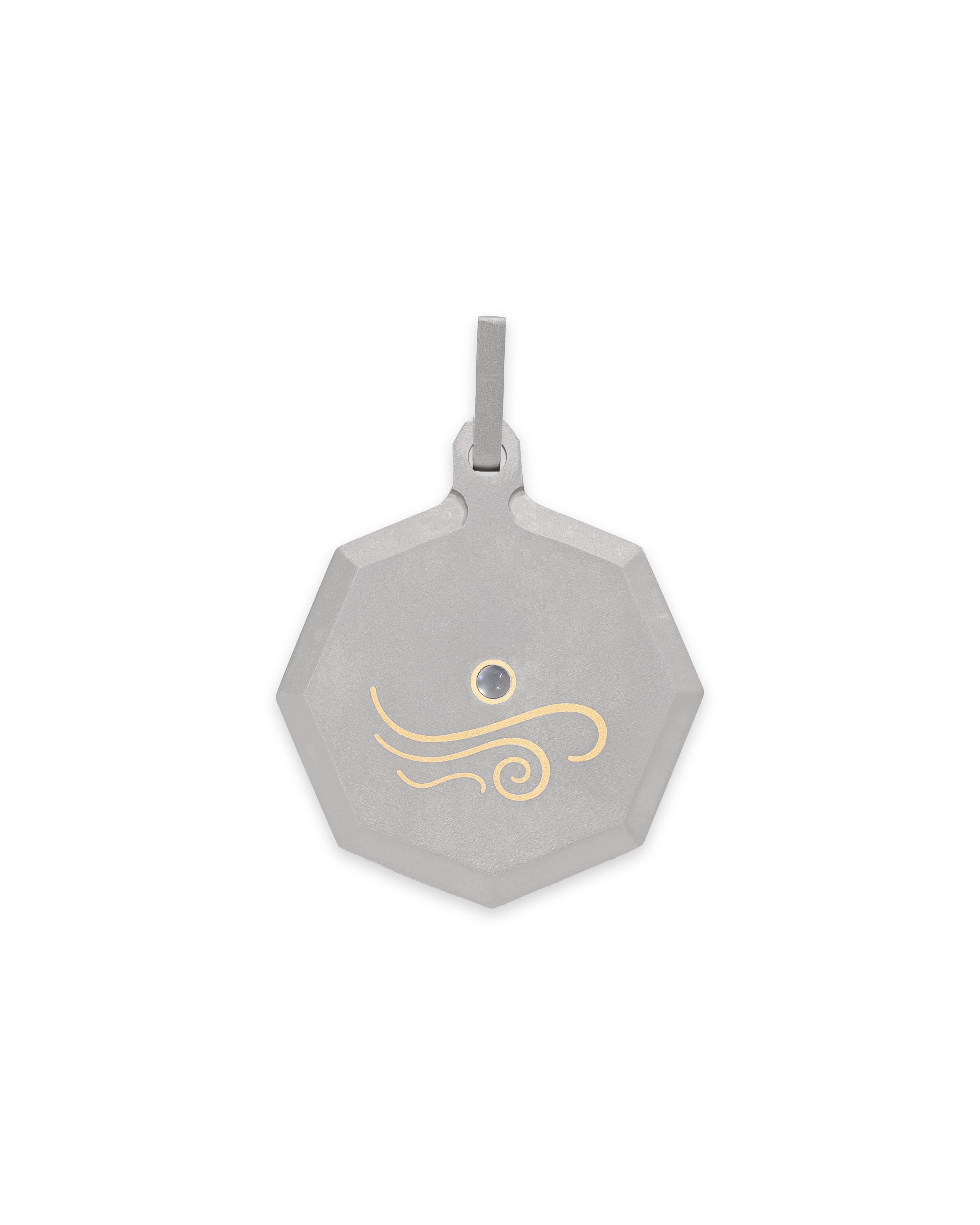 Gemini – Titanium Zodiac Pendant.