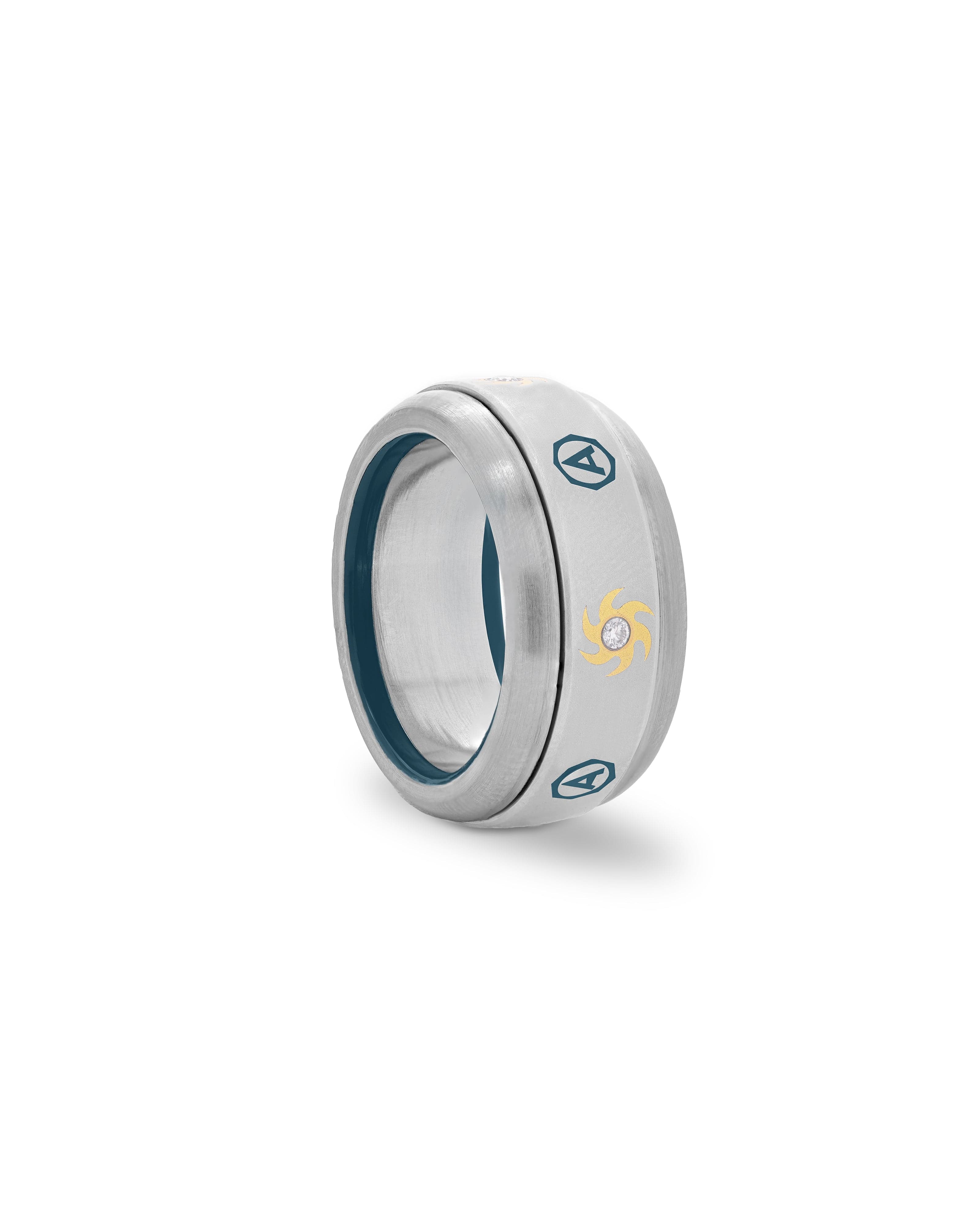 Mens's Silver Titanium Ring with Matte Finish
