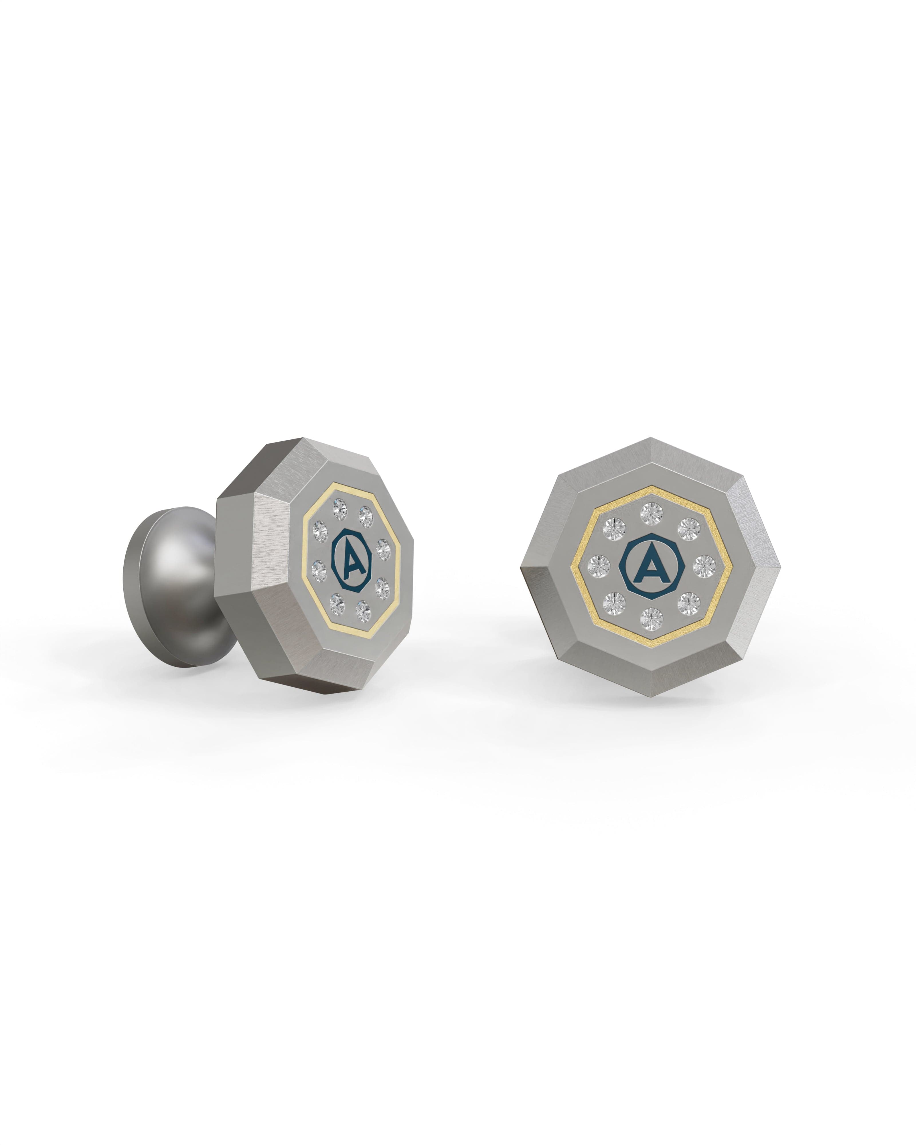 Men's  Silver Titanium Cufflink with Matte Finish