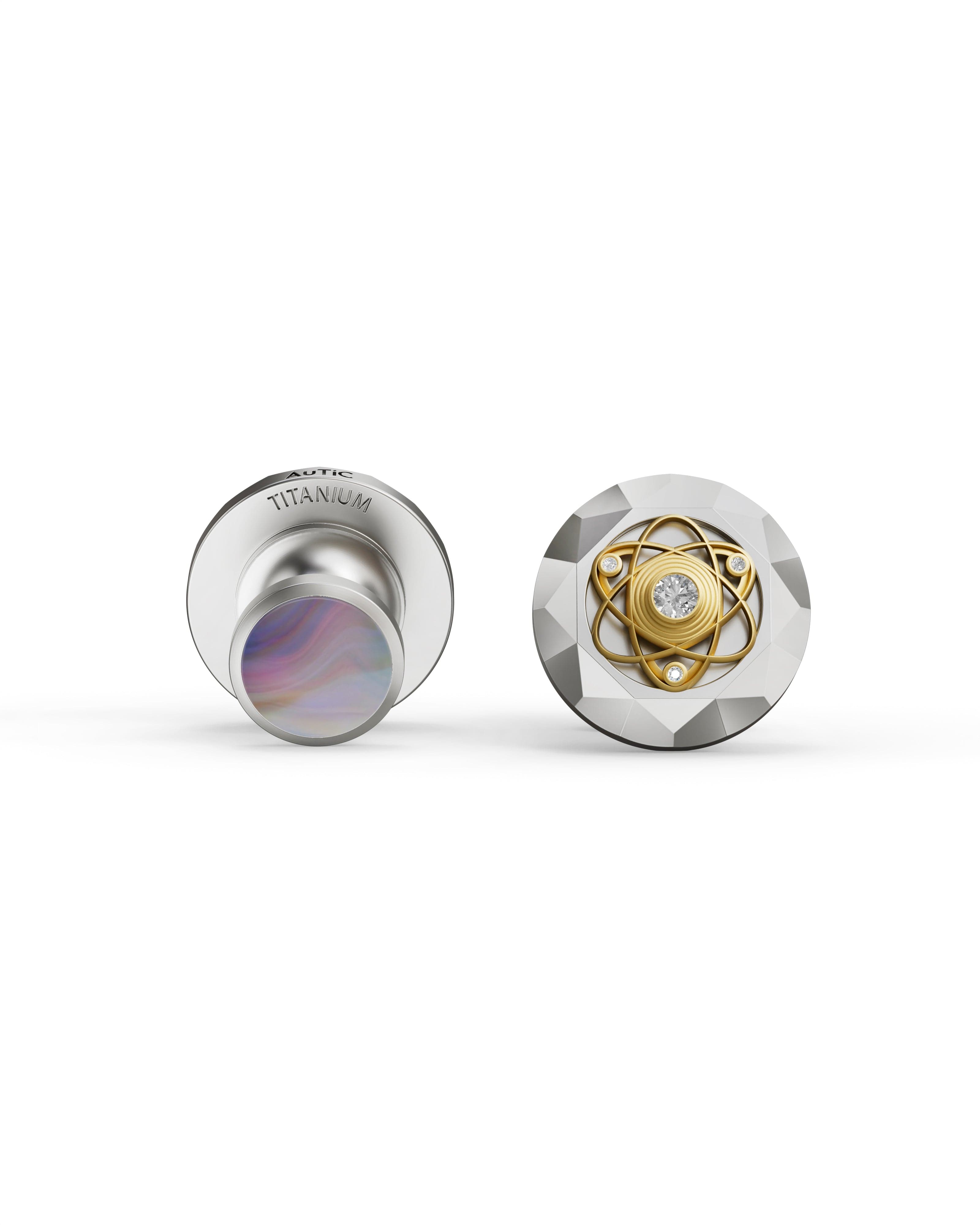 Men's  Silver Titanium Cufflink with Matte Finish