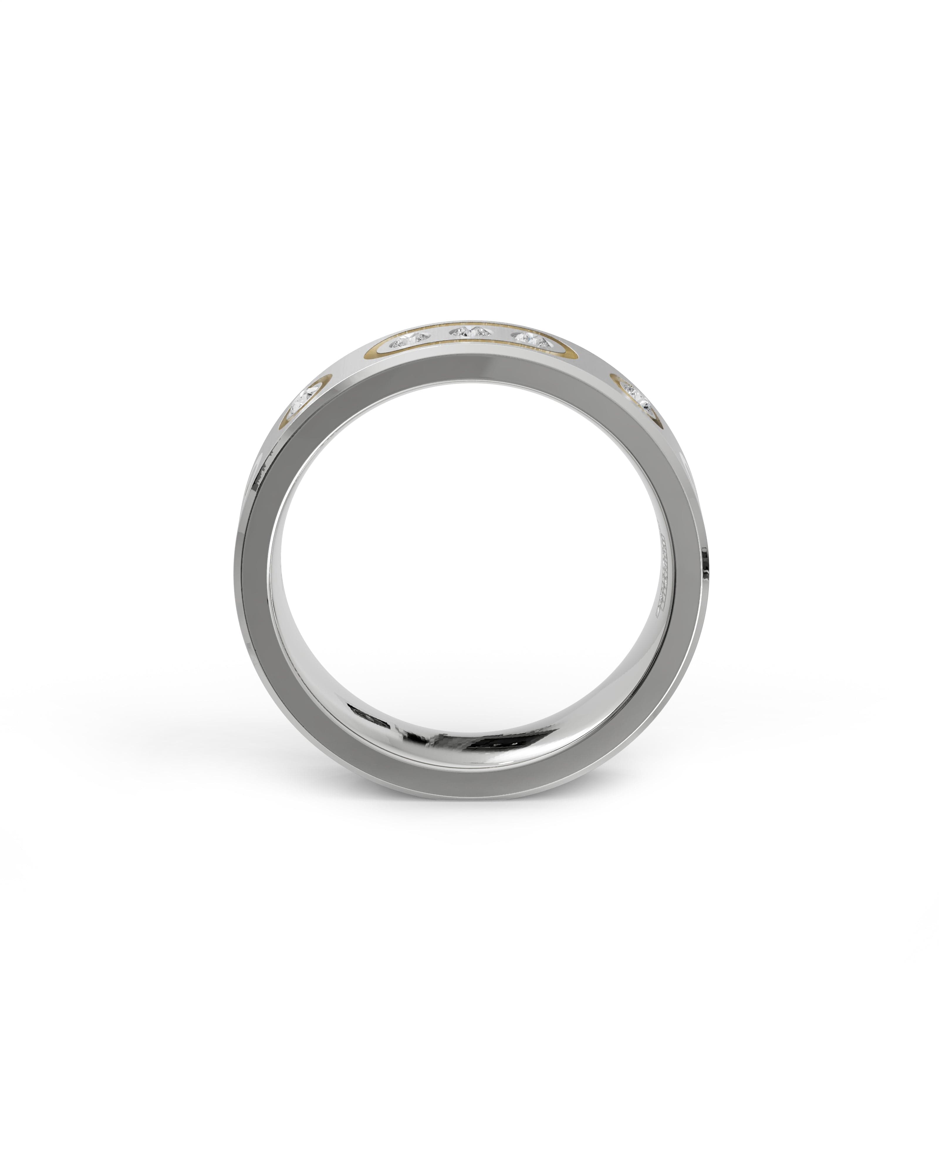 Mens's Silver Titanium Ring with Matte Finish