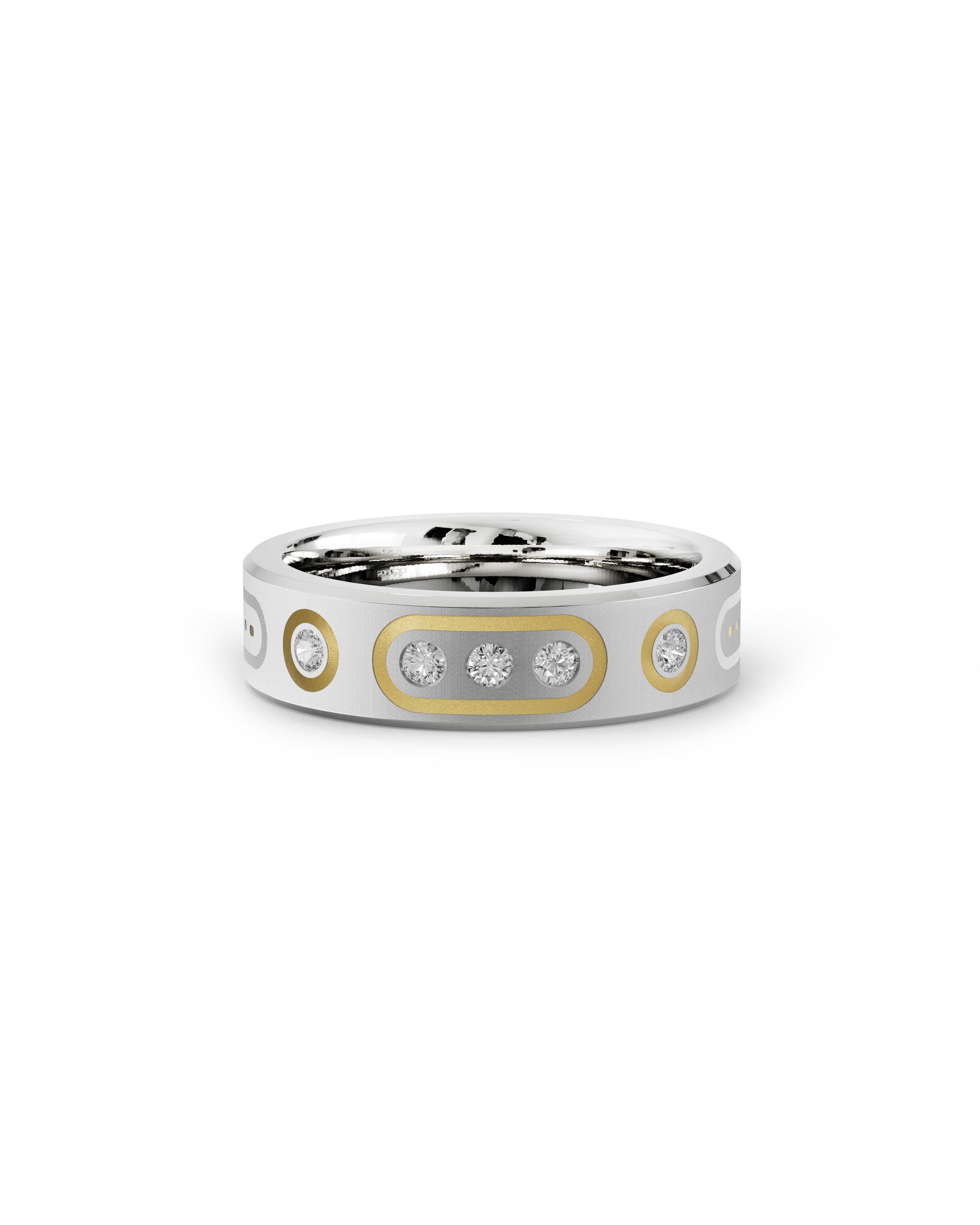 Mens's Silver Titanium Ring with Matte Finish