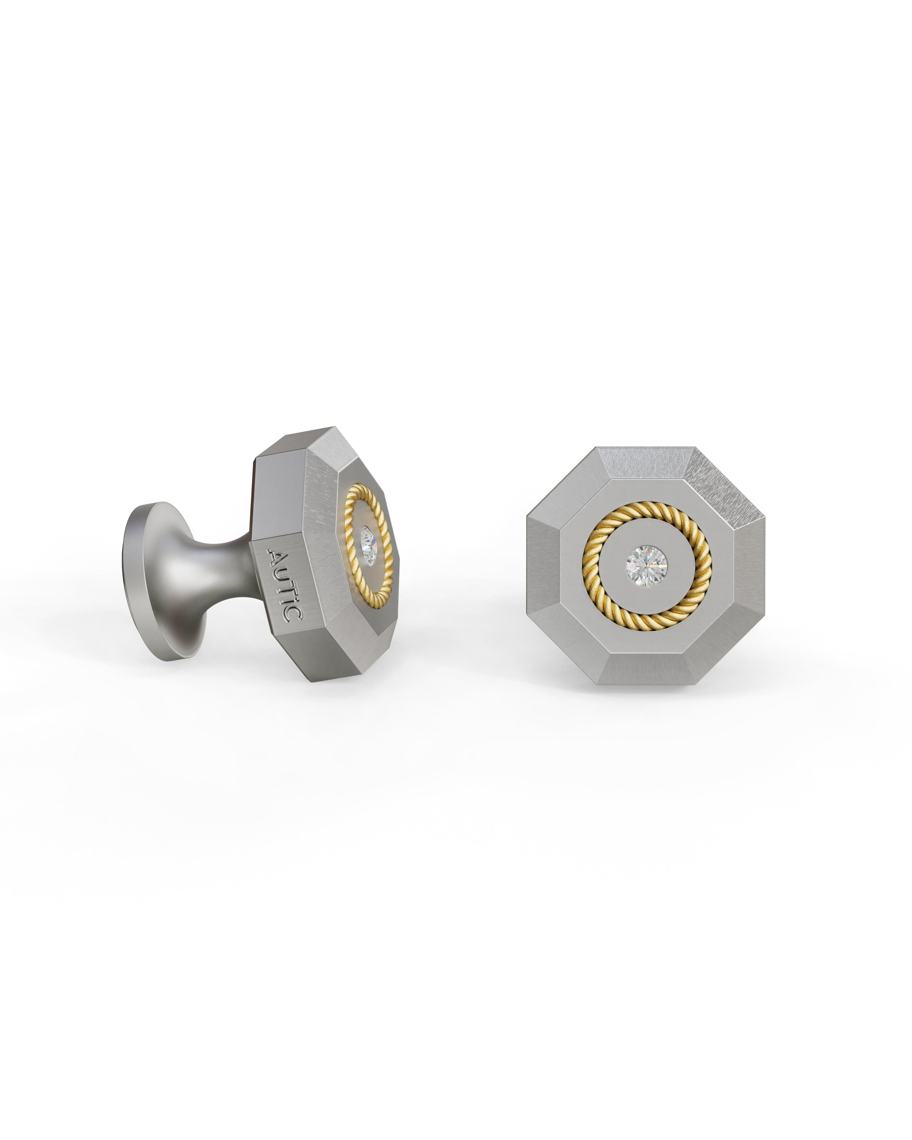 Men's  Silver Titanium Cufflink with Matte Finish