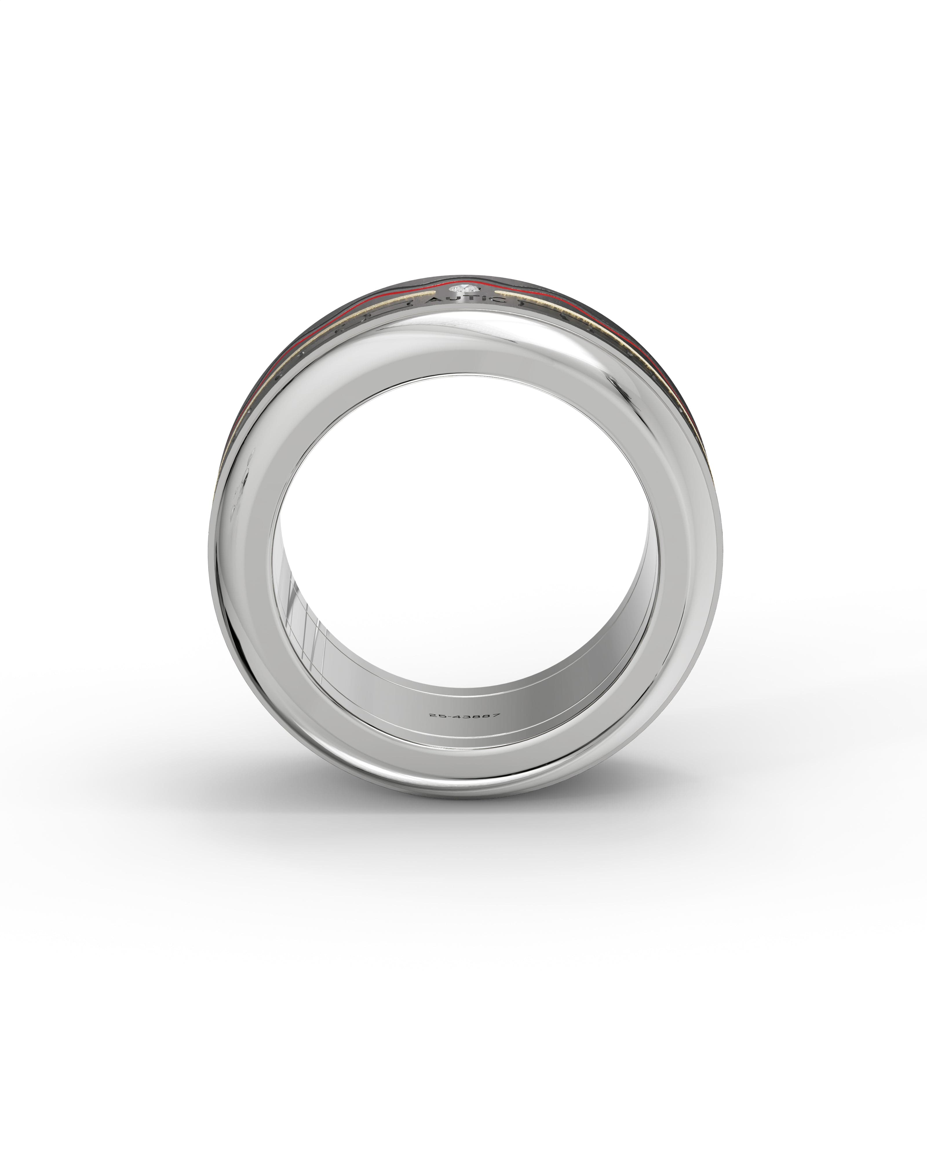 Mens's Silver Titanium Ring with Matte Finish