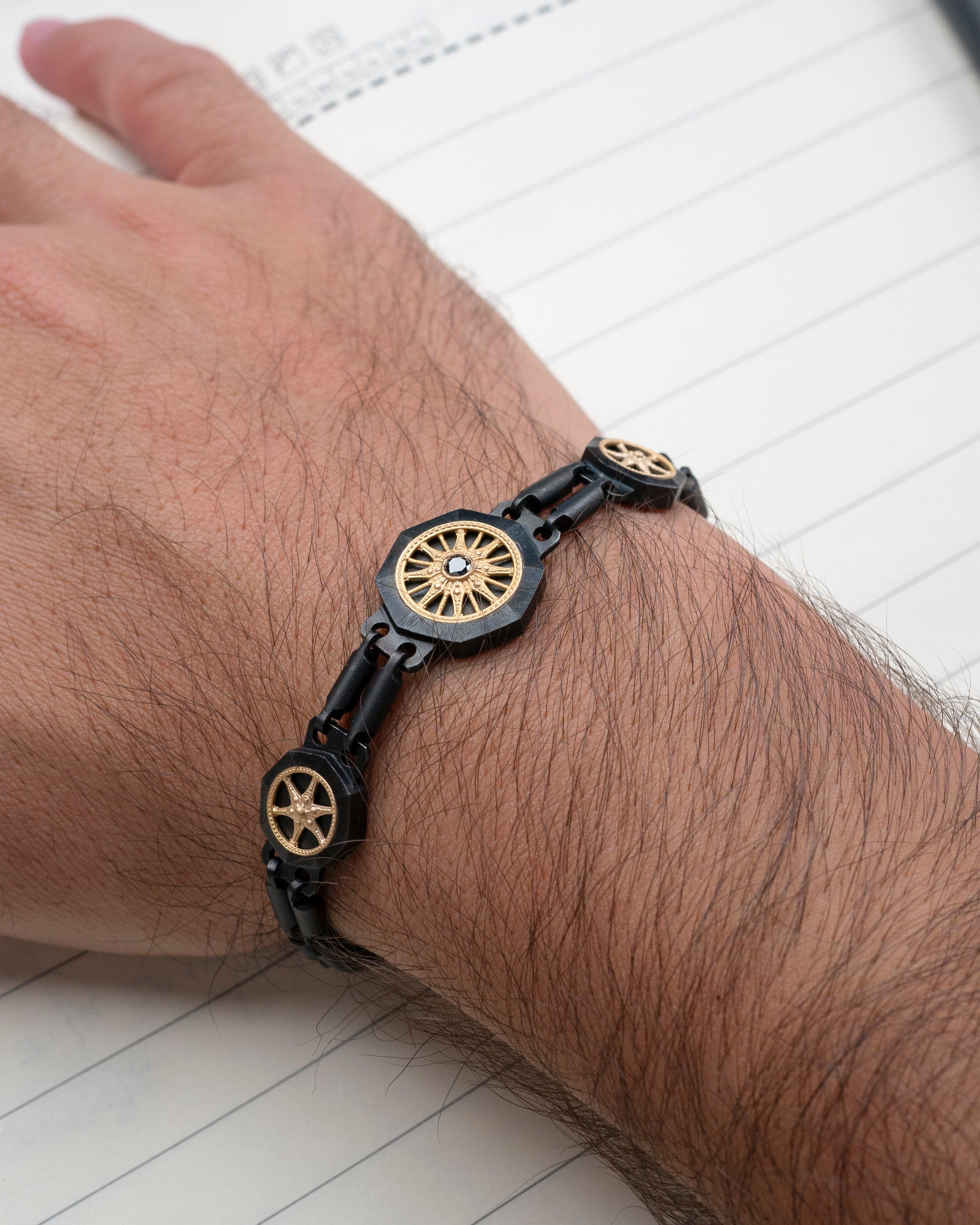 Men's  Black  Titanium Bracelet with Matte Finish