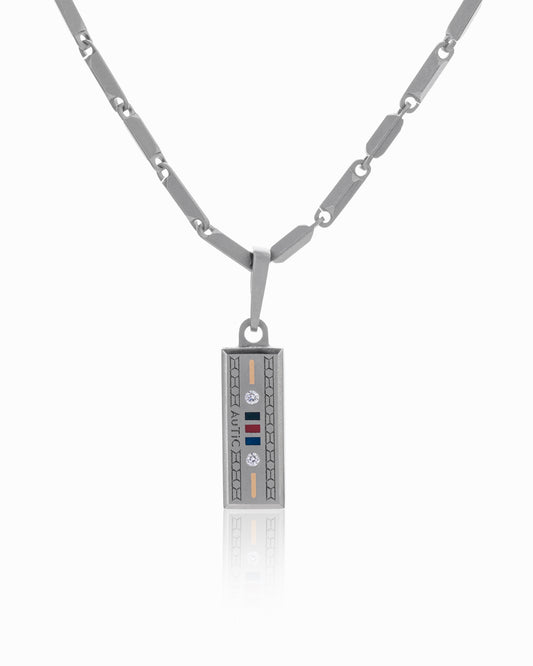 Mens's Silver Titanium Pendant with Matte Finish