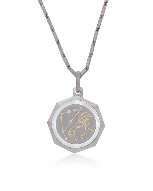 Capricorn – Titanium Zodiac Pendant