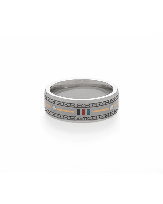 Mens's Silver Titanium Ring with Matte Finish