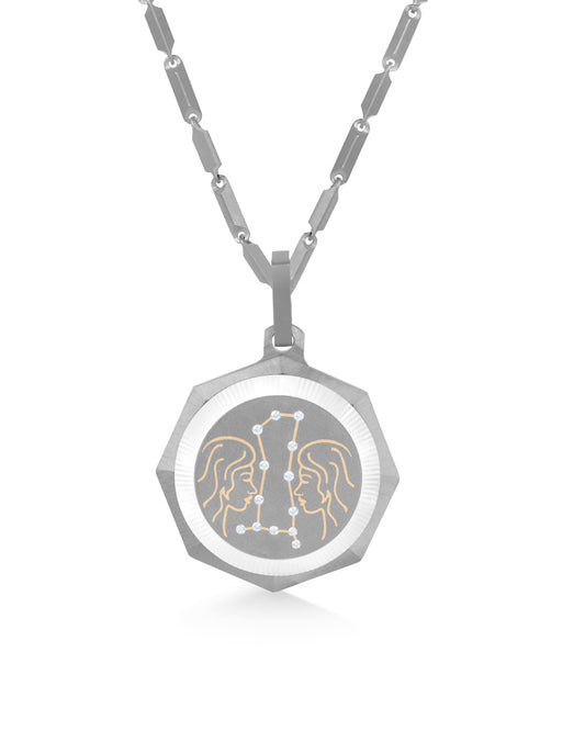 Unisex Titanium Zodiac Pendant